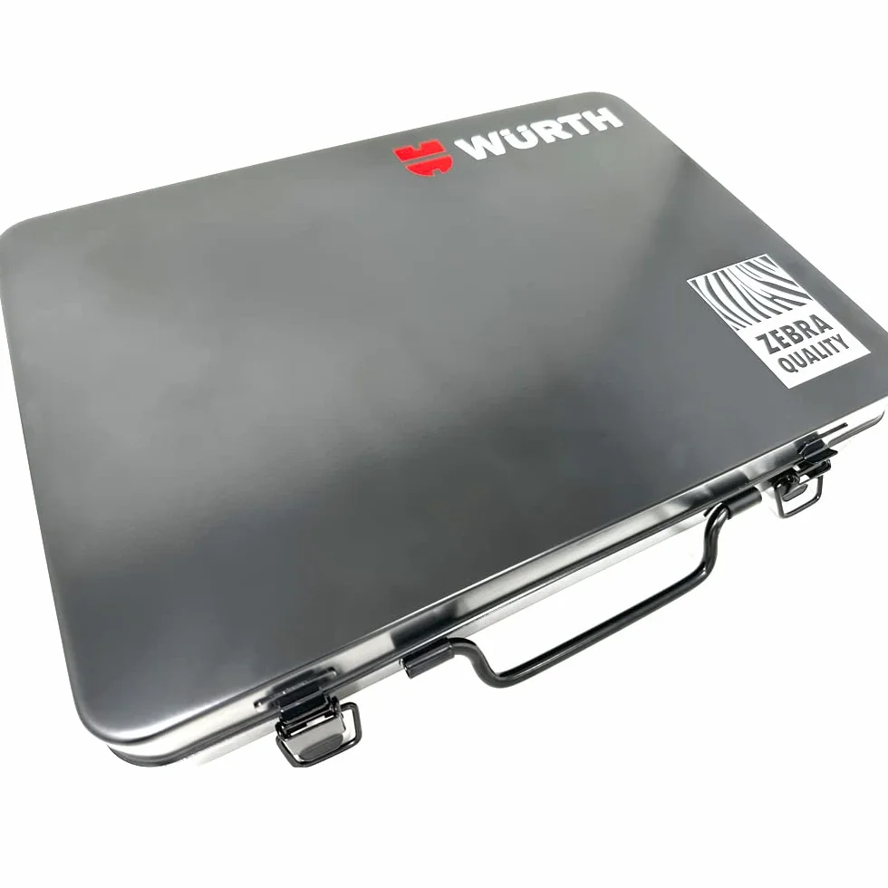 Würth Zebra klucze nasadowe 1/4 + 1/2 cala asortyment 6-kątny 56 części w metalowej kasecie