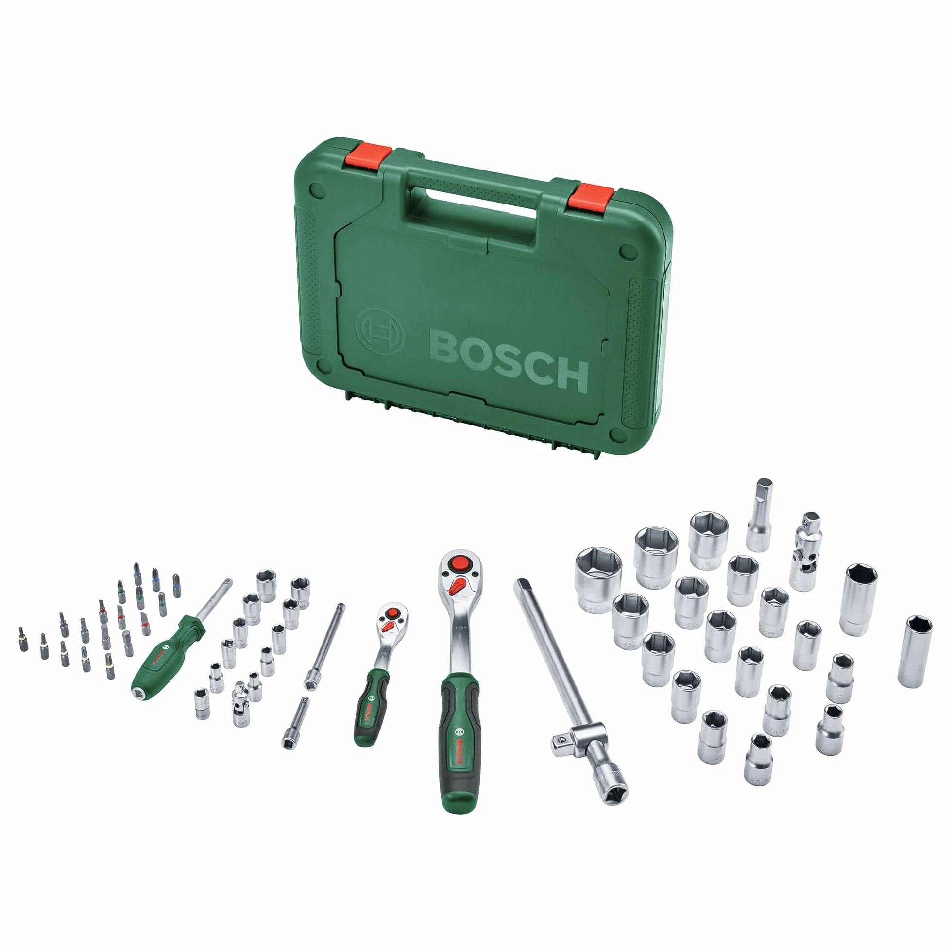 Bosch zestaw grzechotek 57-częściowy 1/4" i 1/2" walizka