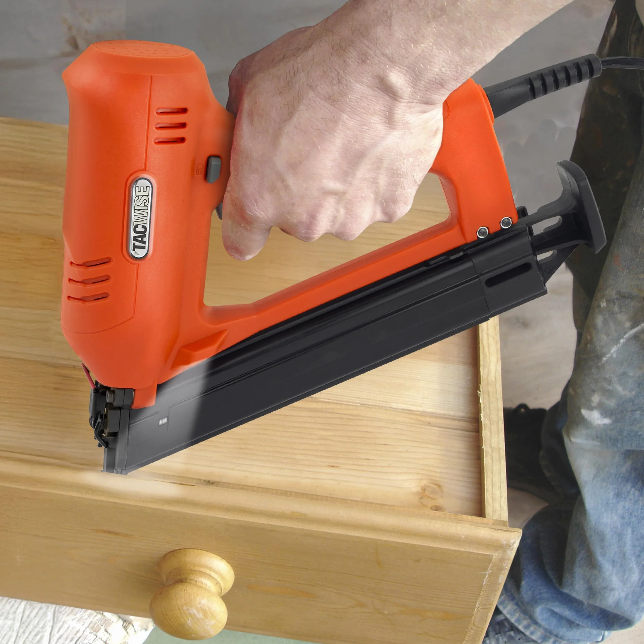 Tacwise 1704 Master Nailer 400ELS Pro, kątowa gwoździarka elektryczna z 1000 gwoździami, użyj gwoździ typu 500 (18G)