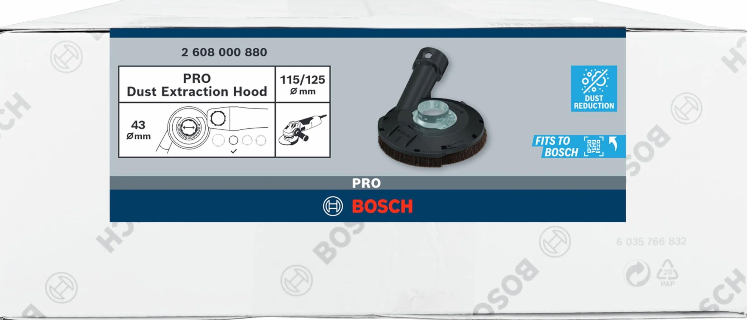 Bosch 1 x PRO okap ssący (Ø 115, 125 mm, profesjonalne akcesoria, mała szlifierka kątowa)