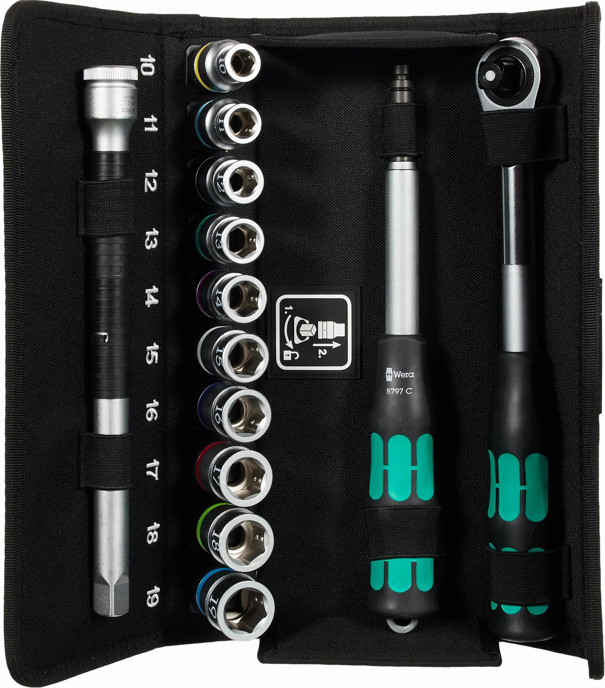 Wera 8006 Sc 1 Zyklop Zestaw Kluczy Nasadowych 28 Elementów Srebrny/Czarny