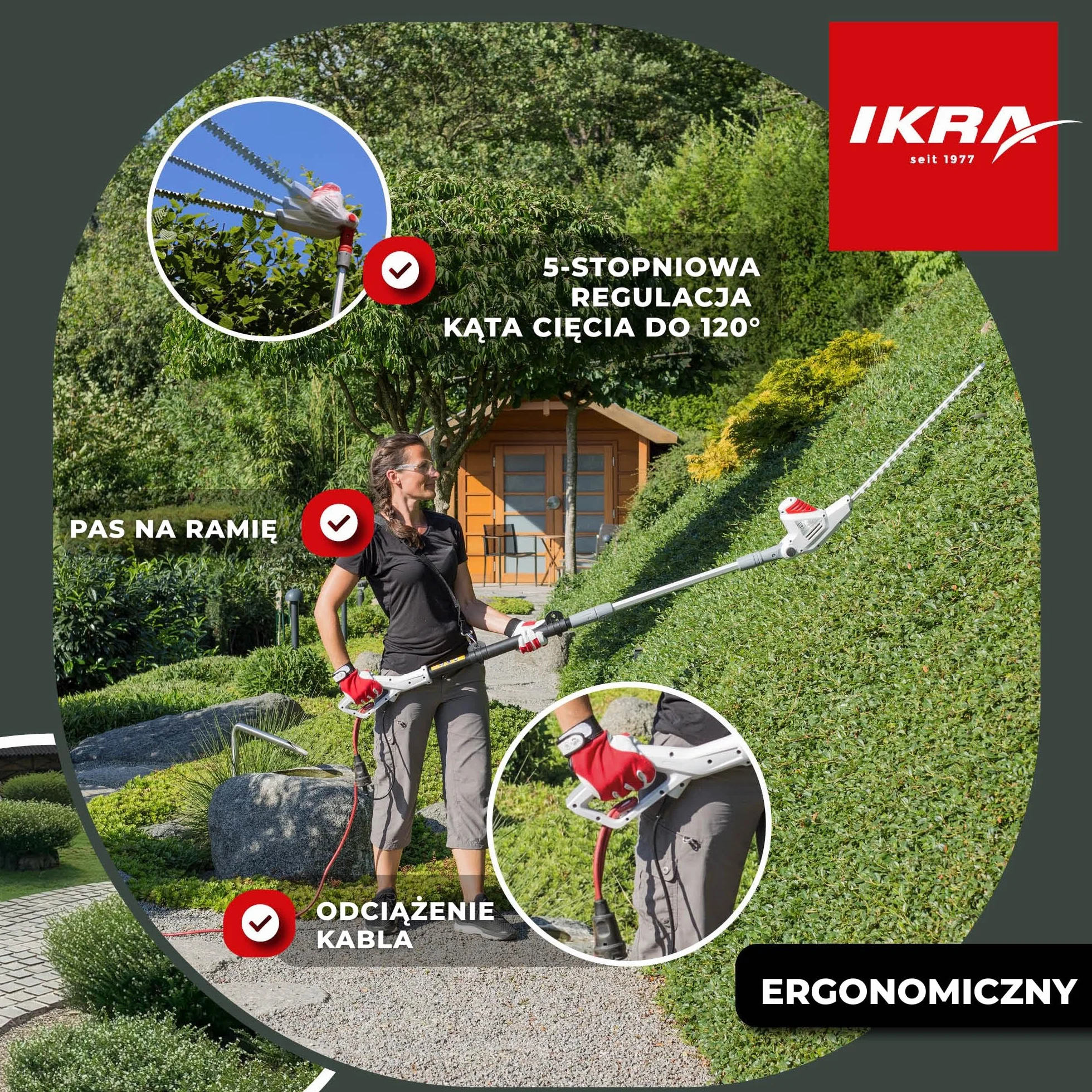 IKRA ITHS 600 nożyce do żywopłotu teleskopowe elektryczne 600 W 51 cm