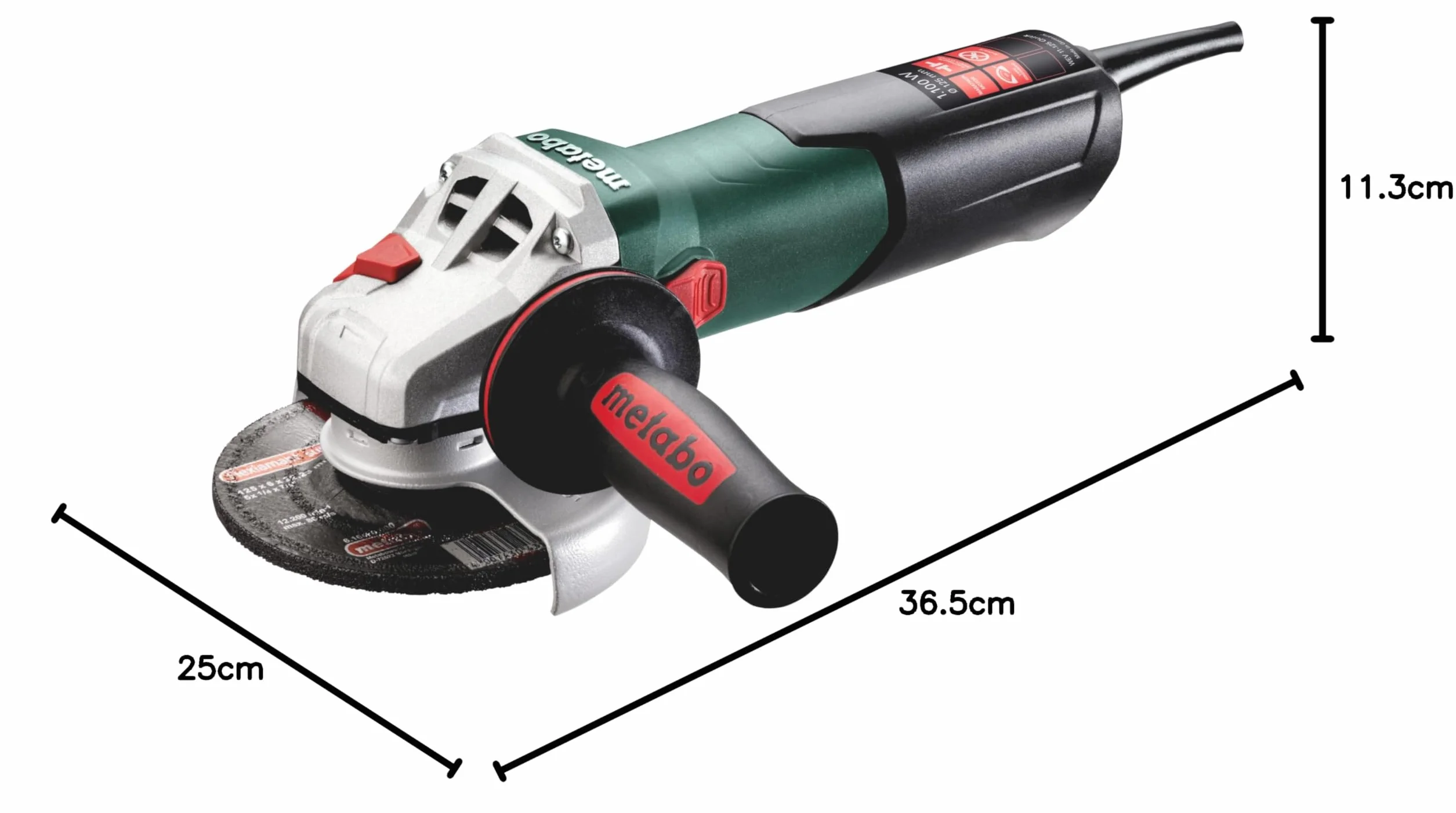 Metabo Wev 11-125 Quick Szlifierka, Czarny/Zielony, 125 mm