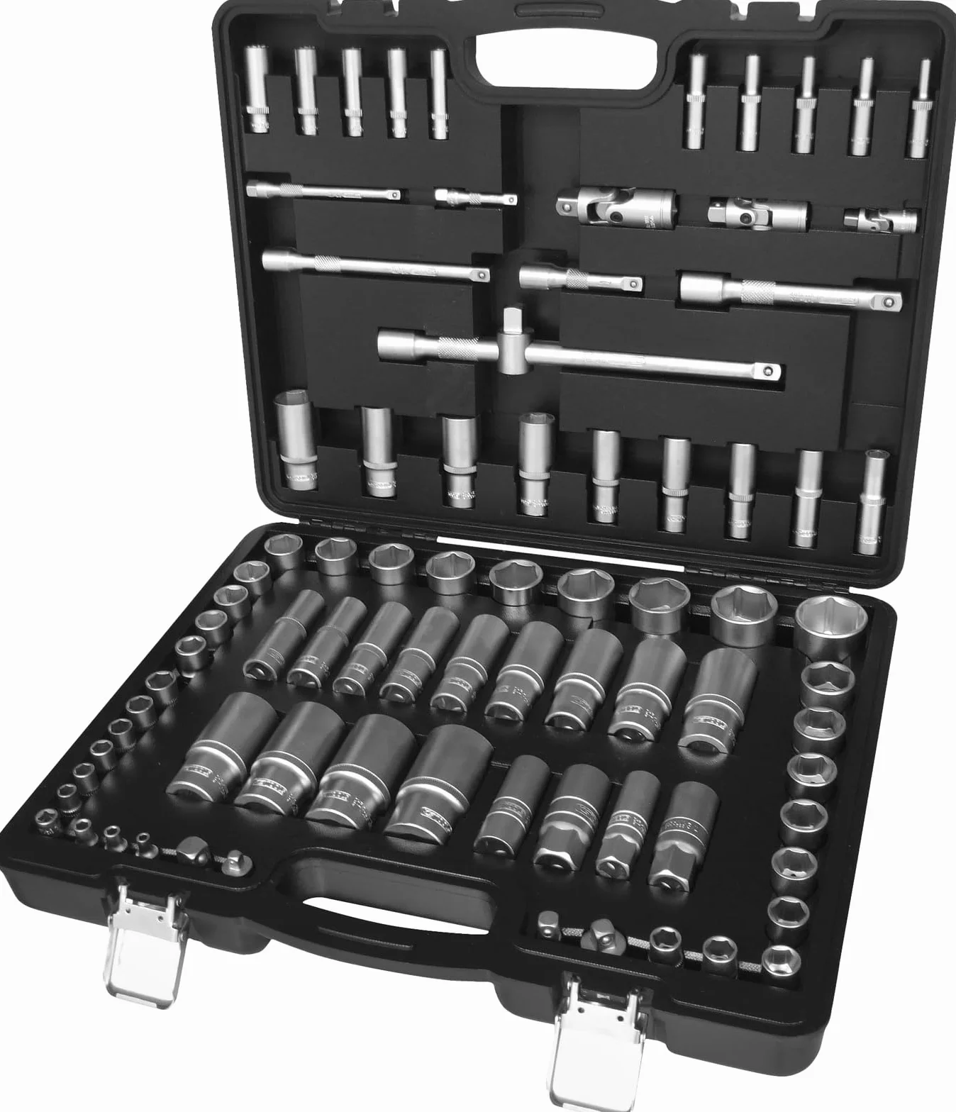 KS Tools 917.0082 1/4"+3/8"+1/2" zestaw kluczy nasadowych, 82-częściowy, wymiary w calach