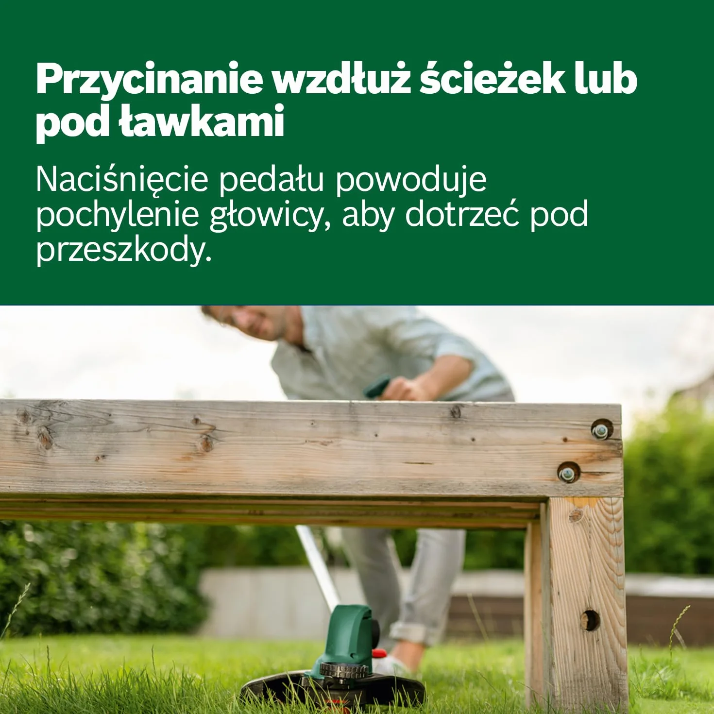 Bosch UniversalGrassCut 18V-26, Akumulatorowa podkaszarka do trawy (bez akumulatora, system 18V, średnica cięcia: 26 cm, regulowane uchwyty, opakowanie kartonowe), Zielona