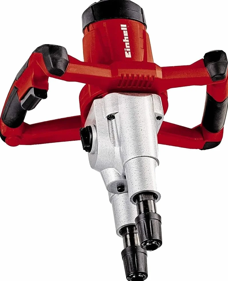 Einhell Mieszadło do zaprawy kolorowej TE-MX 1600-2 CE Twin (1600 W, 2-biegowa przekładnia, mieszadło przeciwbieżne, dynamiczna regulacja prędkości obrotowej, mieszadło sześciokątne, w zestawie 2