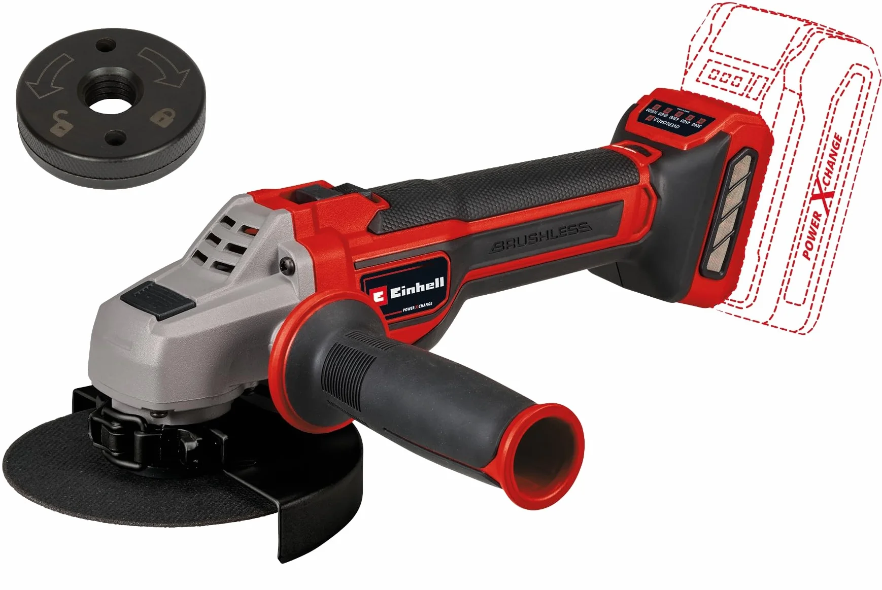 Einhell Professional TP-AG 18/125 CE Q akumulatorowa szlifierka kątowa Li Power X-Change 18V 125 mm bezszczotkowa