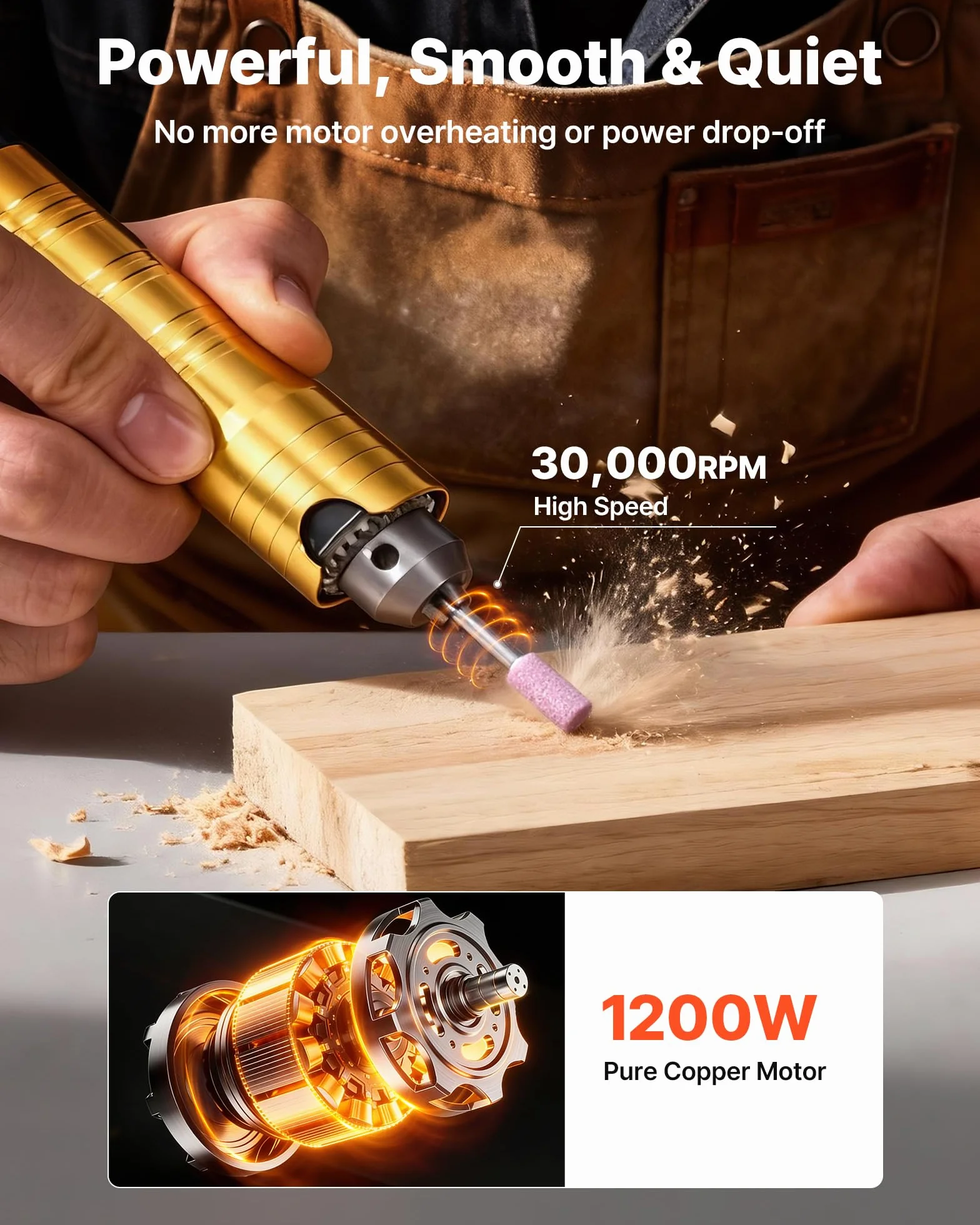 VEVOR Szlifierka wału giętkiego 1200 W 30000 obr./min Elektryczne narzędzie obrotowe