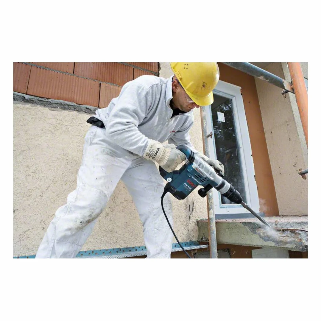 Bosch Professional: młot udarowy GSH 5 CE (1 500 W, liczba udarów przy nominalnej prędkości obrotowej 1.510 – 2.870 min-1, szpicak 400 mm, rękojeść dodatkowa, walizka)
