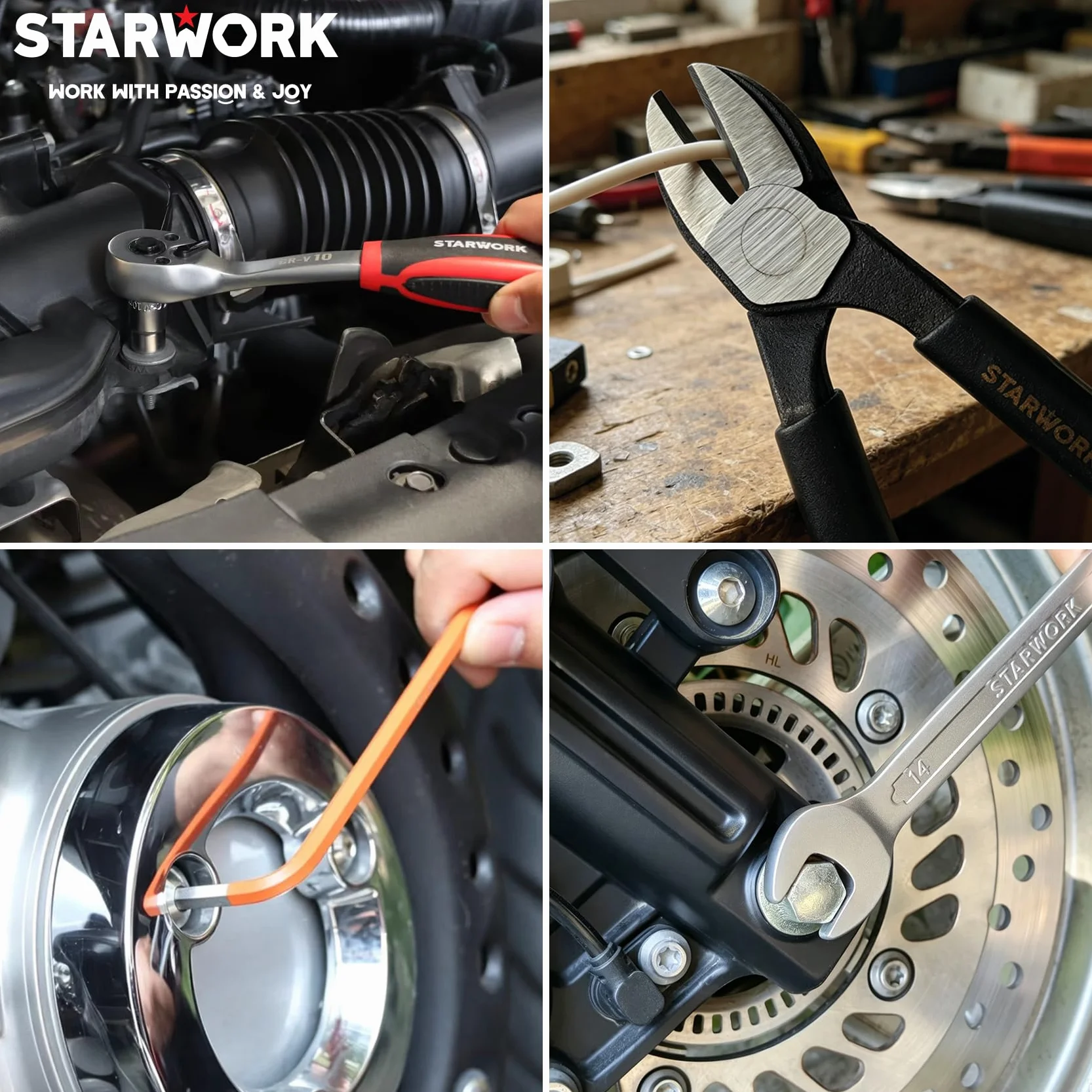 STARWORK True MechanicTM 314-częściowy zestaw narzędzi mechanicznych i nasadek, profesjonalny zestaw metryczny