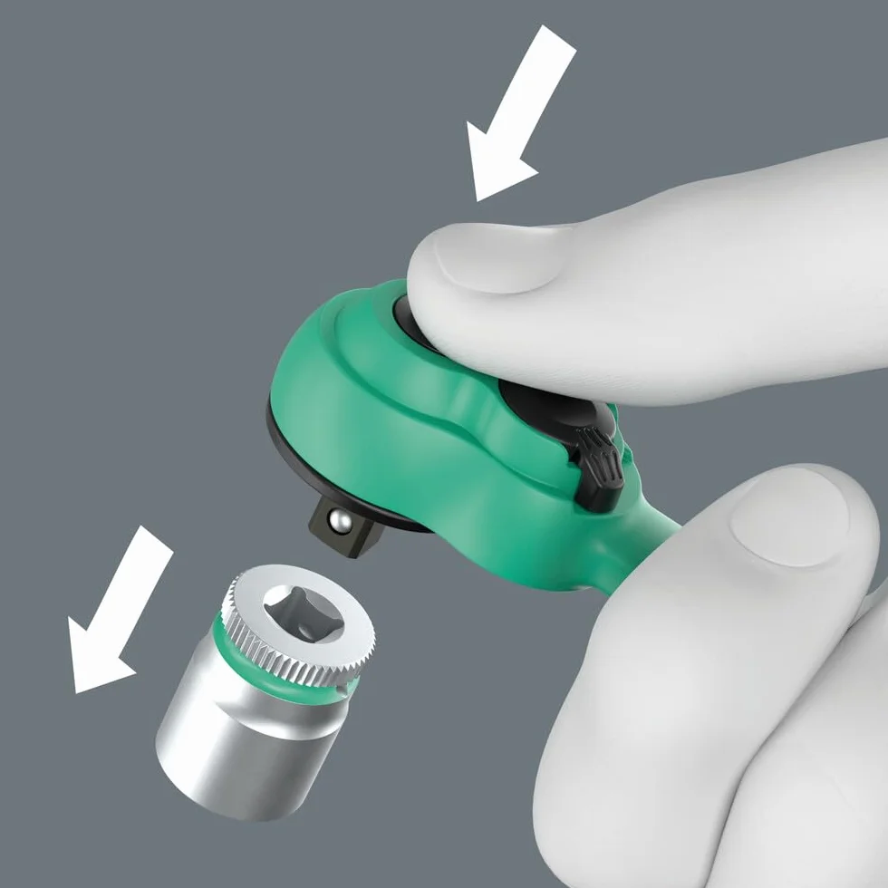 Zestaw z grzechotką 1/4" Zyklop Comfort 8100 SA 14, z przełącznikiem zmiany kierunku pracy, metryczny, 28 części