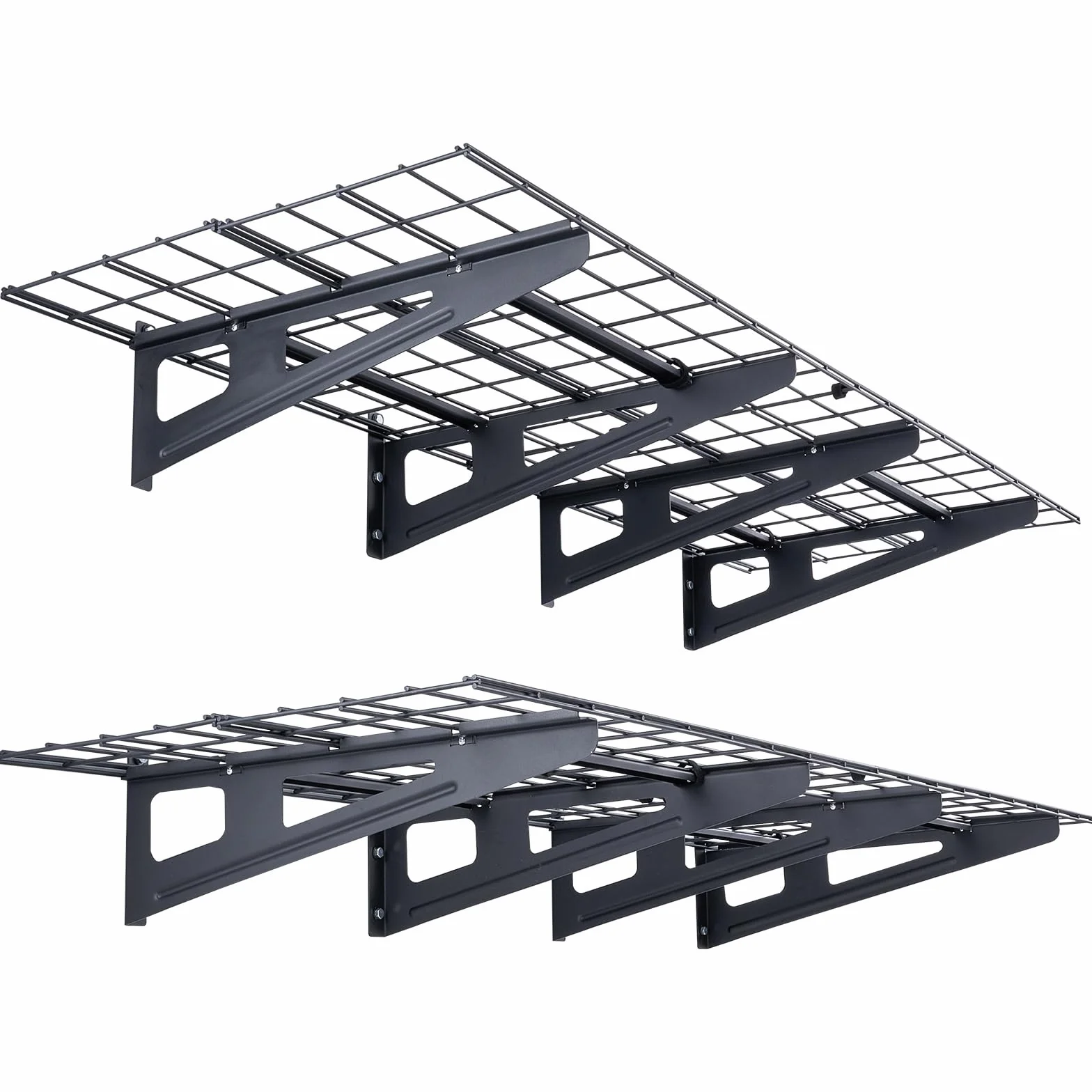 VEVOR Pływające półki ścienne do garażu, 122 x 61 cm, zestaw 2 sztuk, duża powierzchnia użytkowa, obciążenie 227 kg na metalowy wieszak na narzędzia, do sklepów, garaży, magazynów
