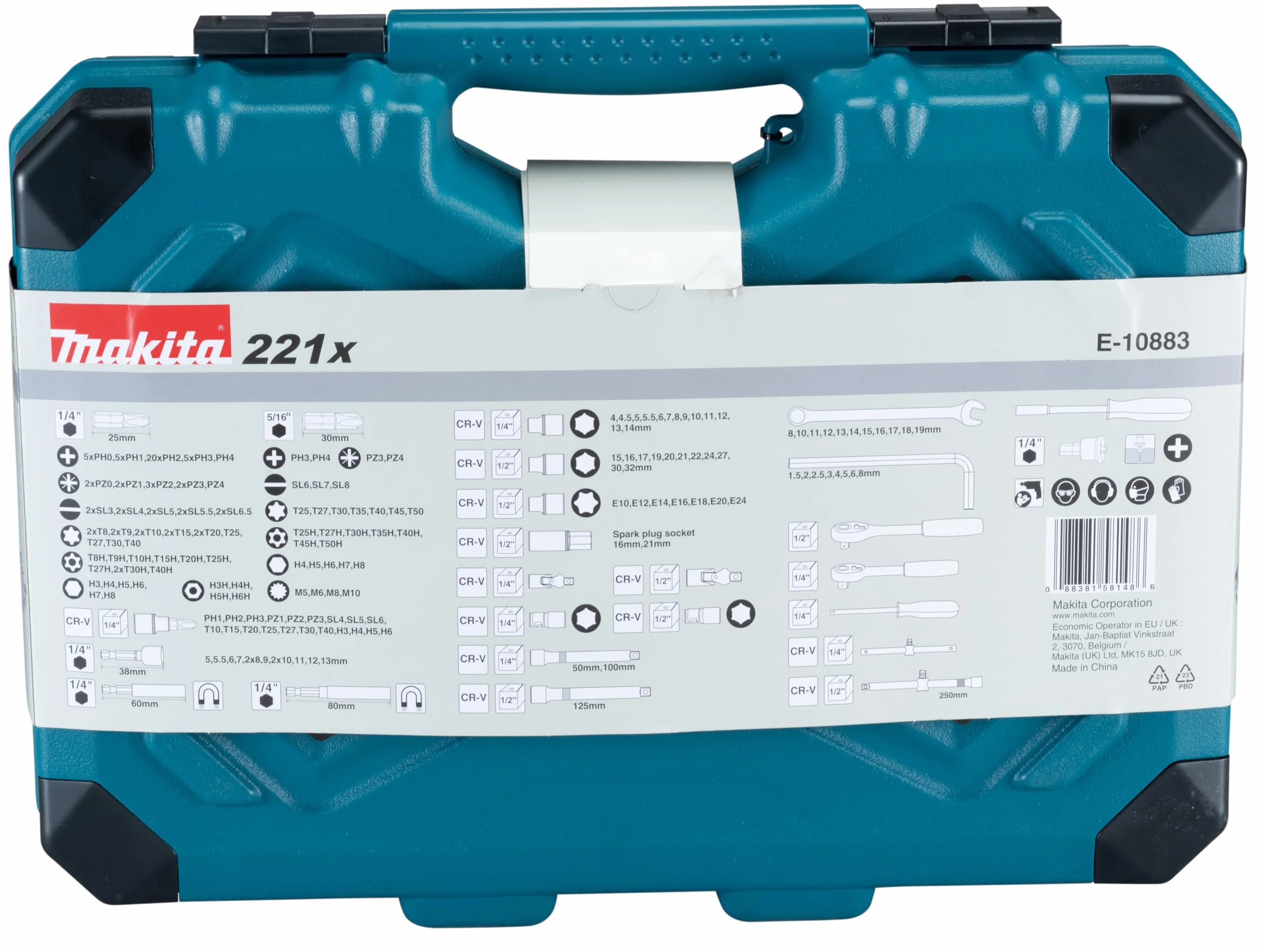 Makita Zestaw Wierteł 221 Elementów