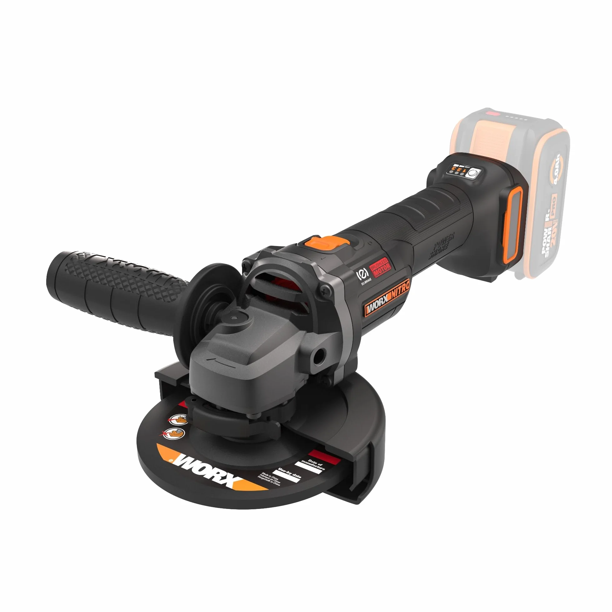 Szlifierka kątowa Worx 20 V 125 mm | WX814.9 | moc odpowiadająca 1000 W, 50% szybsze cięcie, kompaktowa konstrukcja