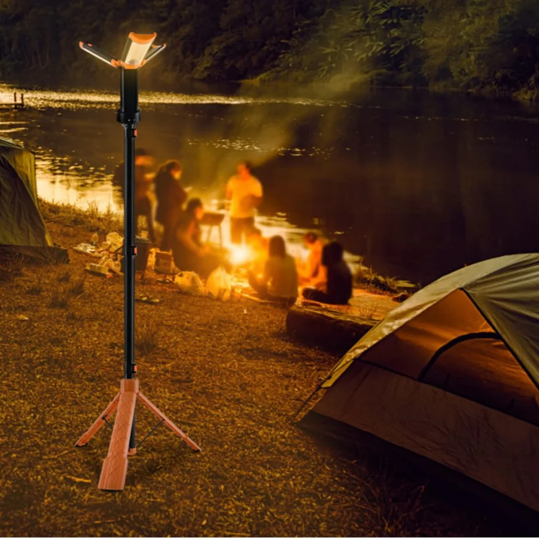 Przenośna teleskopowa lampa kempingowa ze stojakiem na statyw 10 000 mAh wodoodporna lampa LED do ładowania, 5 trybów oświetlenia, 2500 lumenów, na kemping, wędrówki, wędkowanie, miejsca pracy i w