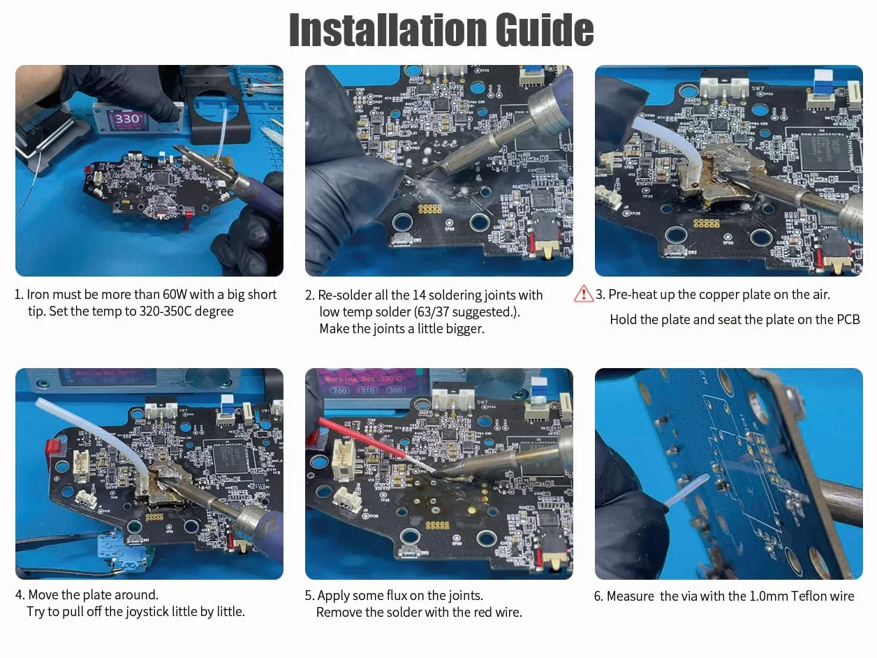 ElecGear Płyta grzewcza do rozlutowywania Joystick, odlutowuje kontroler PCB za pomocą lutownicy, zestaw narzędzi naprawczych do kciuka - (model UniA)