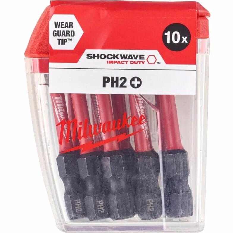 Milwaukee Shockwave Gen 2 PH2 x 50 mm Tic Tac Box (10)