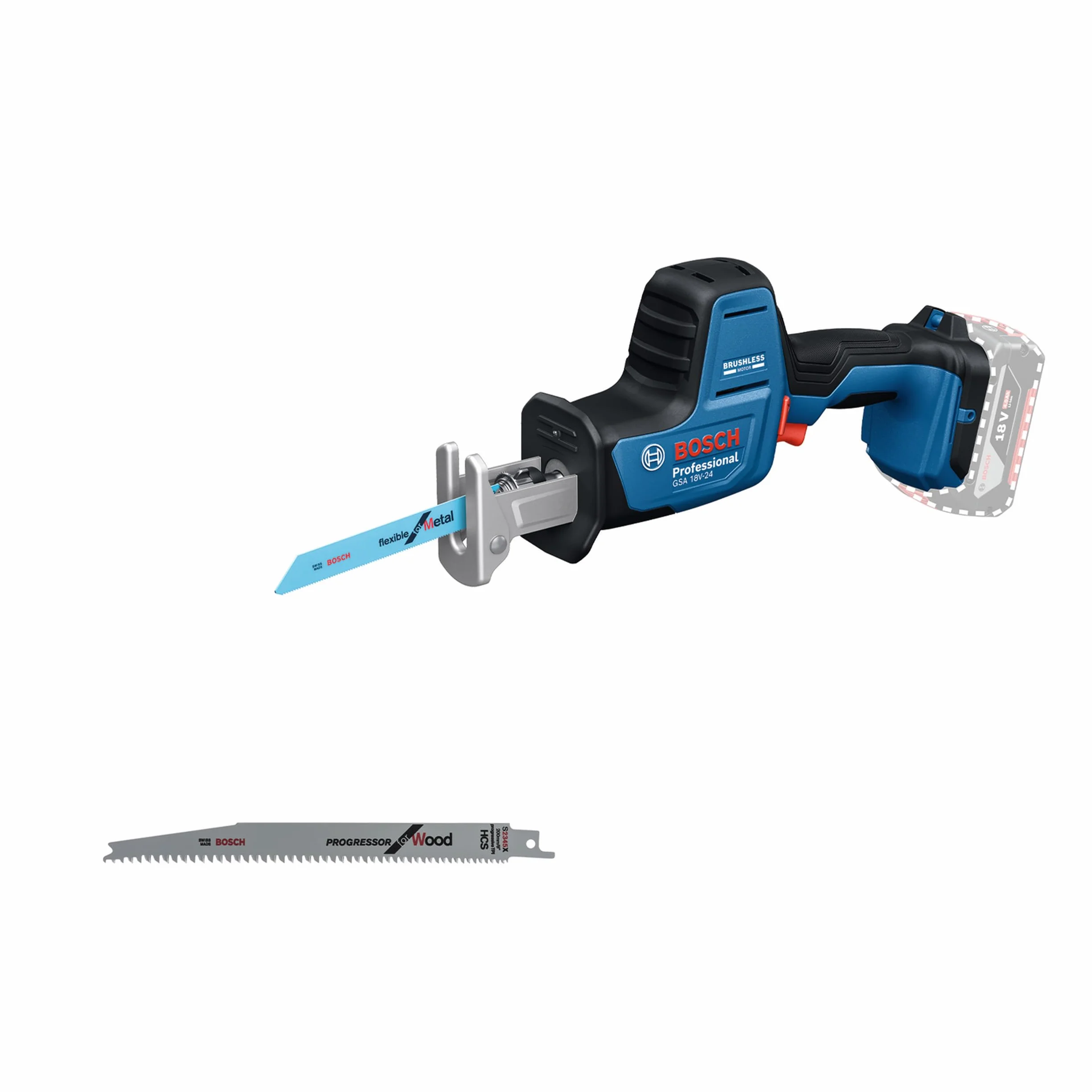 Bosch Professional 18V System Akumulatorowa piła szablasta GSA 18V-24 (brzeszczot S922EF, S2345X)