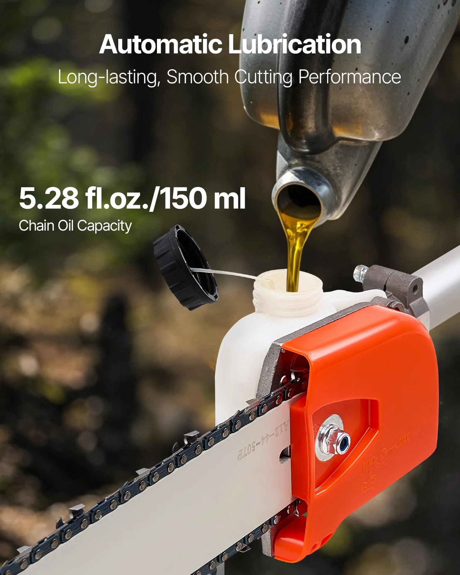 VEVOR 25cc 2-suwowa piła łańcuchowa 25 cm3 pręt tnący 30,5 cm zbiornik 650 ml wysuwane 2,12-3,6 m