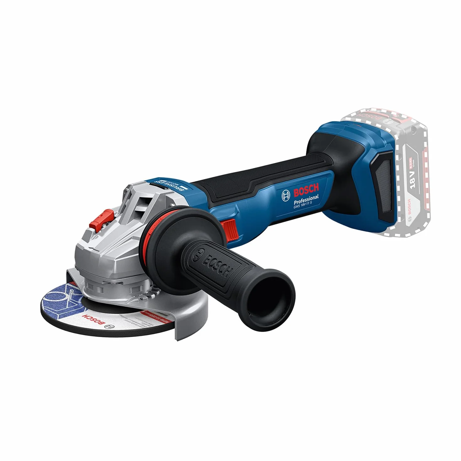 Bosch Professional 18 V firmy Bosch: akumulatorowa szlifierka kątowa GWS 18V-11 S (Ø tarczy 125 mm)