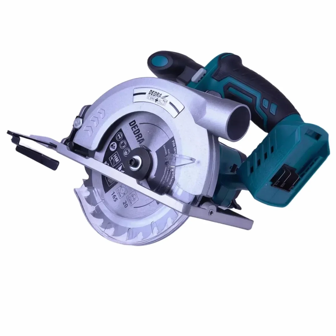 Dedra DED7164 – akumulatorowa pilarka tarczowa 18 V, bezszczotkowa, średnica tarczy 165 mm, głębokość cięcia 55 mm, prowadnica równoległa w zestawie