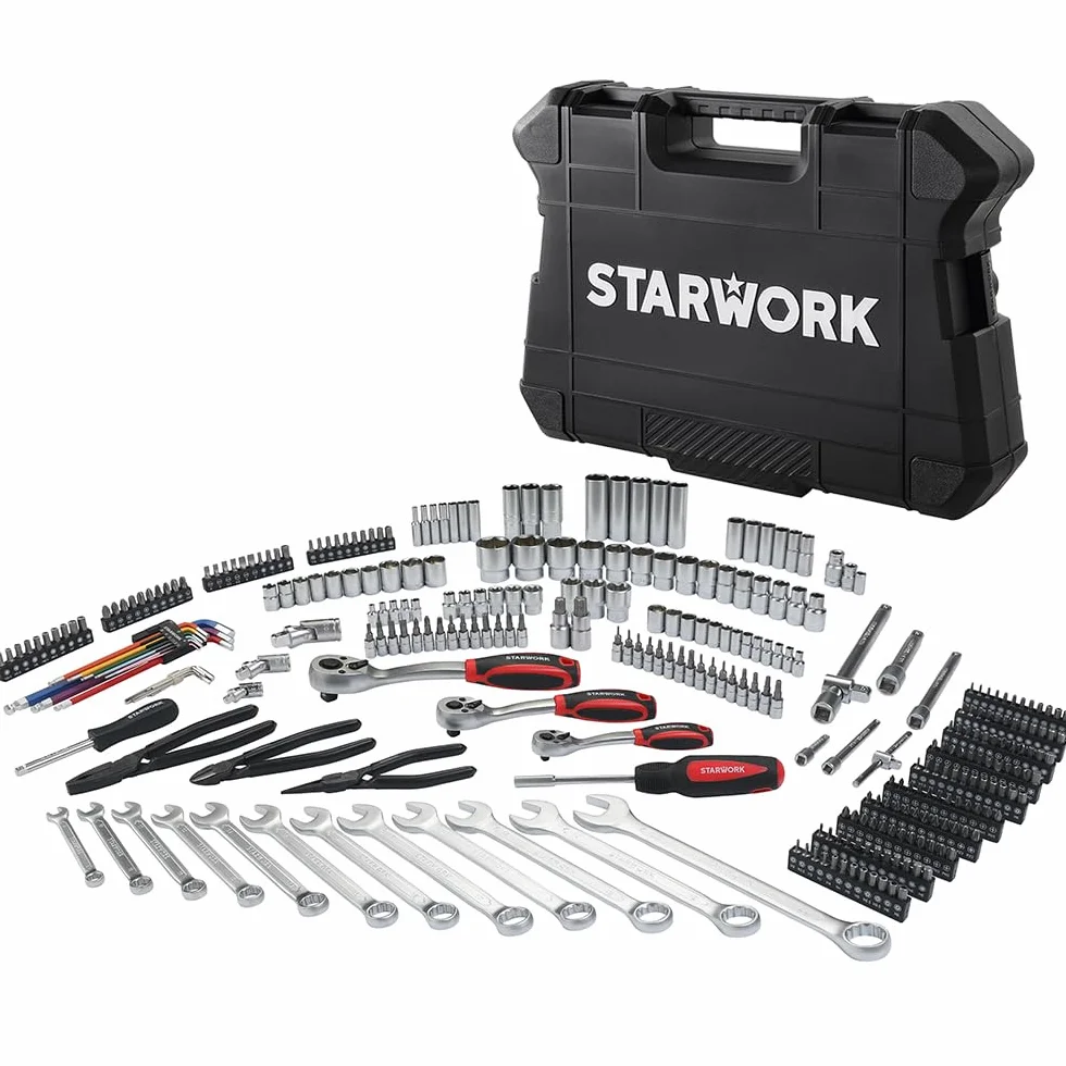 STARWORK True MechanicTM 314-częściowy zestaw narzędzi mechanicznych i nasadek, profesjonalny zestaw metryczny