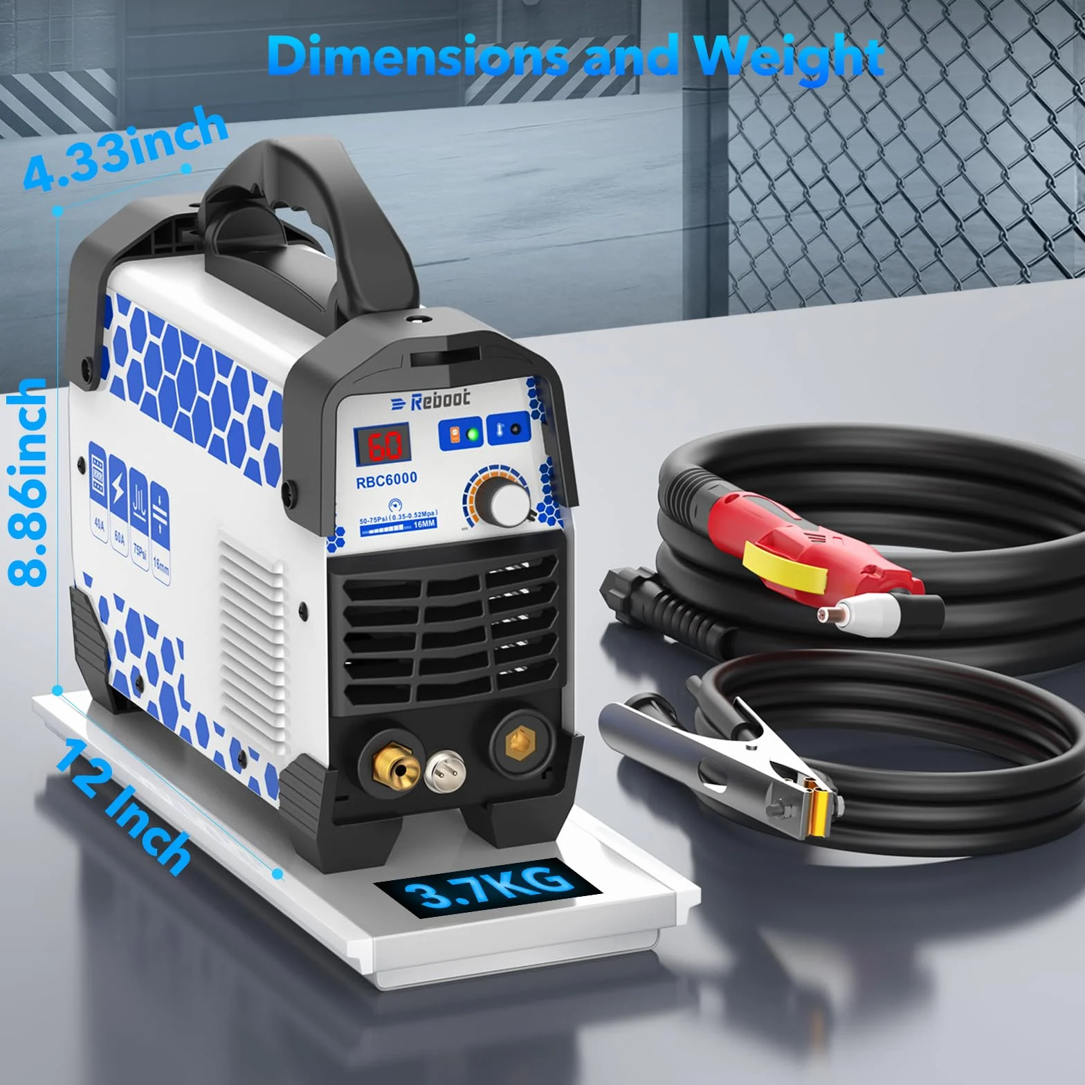 Przecinarka plazmowa CUT 60 cyfrowa IGBT – inwerter 240 V 60 A, czyste cięcie 1/2", RBC6000 5GEN, idealna do projektów DIY i przemysłowych