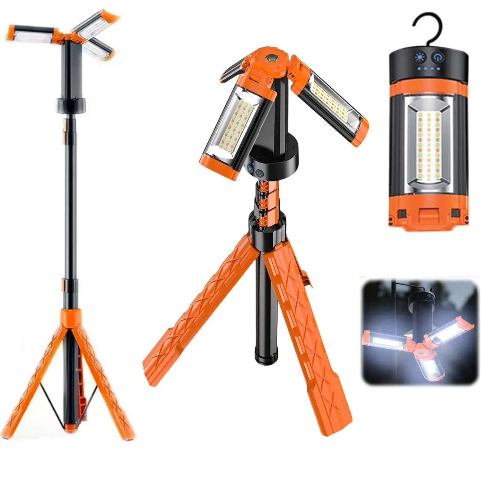 Przenośna teleskopowa lampa kempingowa ze stojakiem na statyw 10 000 mAh wodoodporna lampa LED do ładowania, 5 trybów oświetlenia, 2500 lumenów, na kemping, wędrówki, wędkowanie, miejsca pracy i w