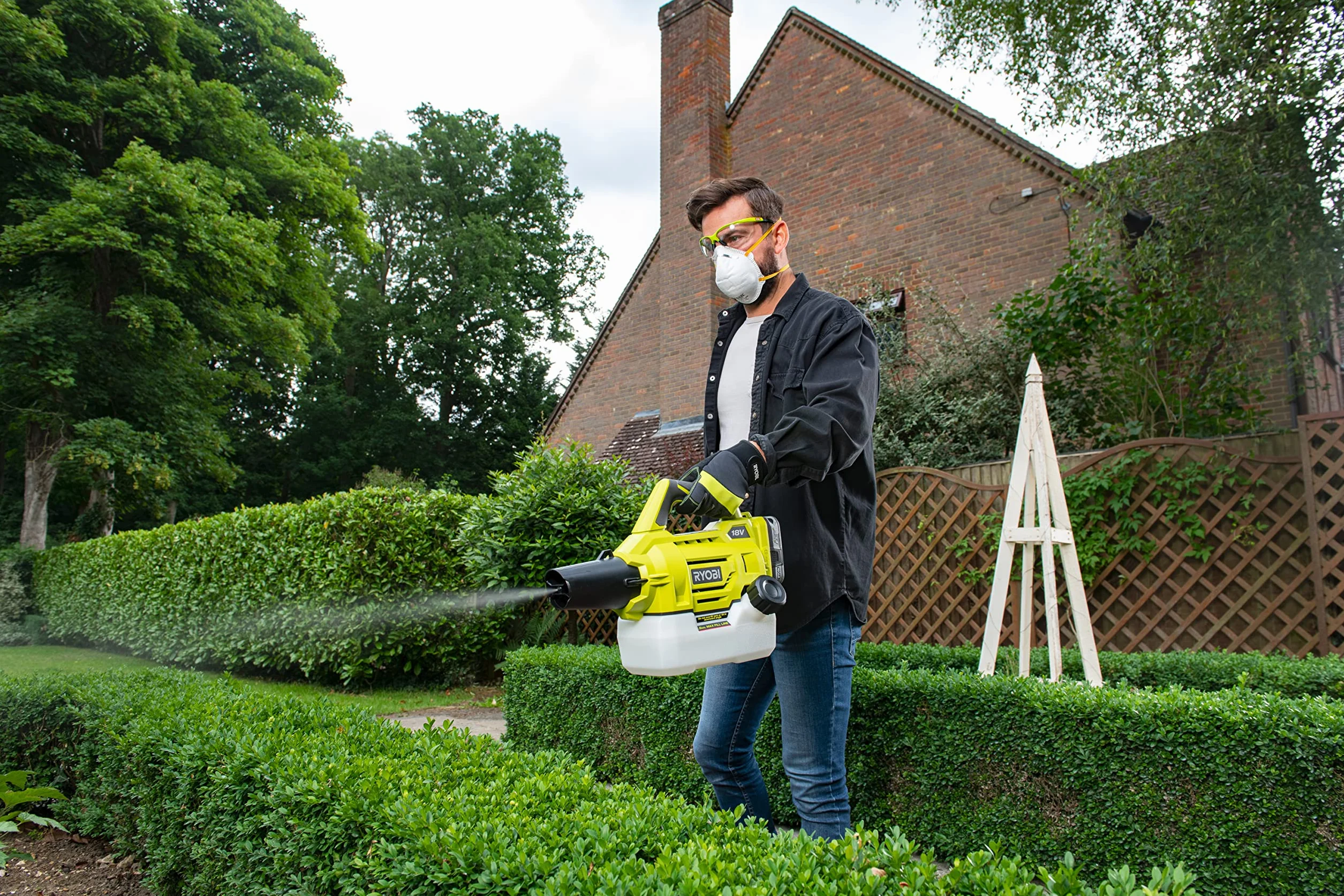 Ryobi RY18FGA-150 Zamgławiacz Akumulatorowy 18V, Bezprzewodowy Rozpylacz Mgły, Zestaw Zawiera 1 Akumulator 5.0 Ah, Ładowarkę
