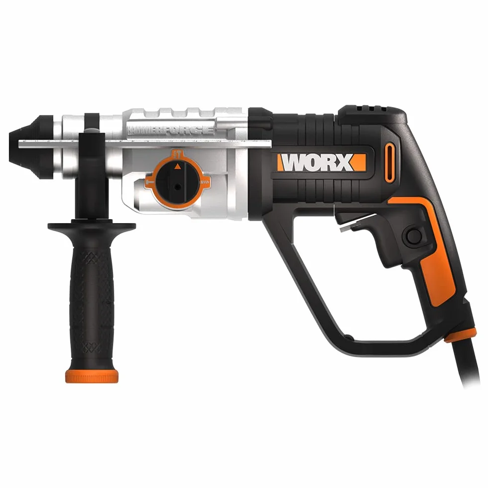 WORX WX339 młot udarowo-obrotowy 800 W – młot udarowo-obrotowy 3 w 1 jako wiertarka, wiertarka udarowa i dłuto – szybka i wygodna wymiana bitów i wierteł