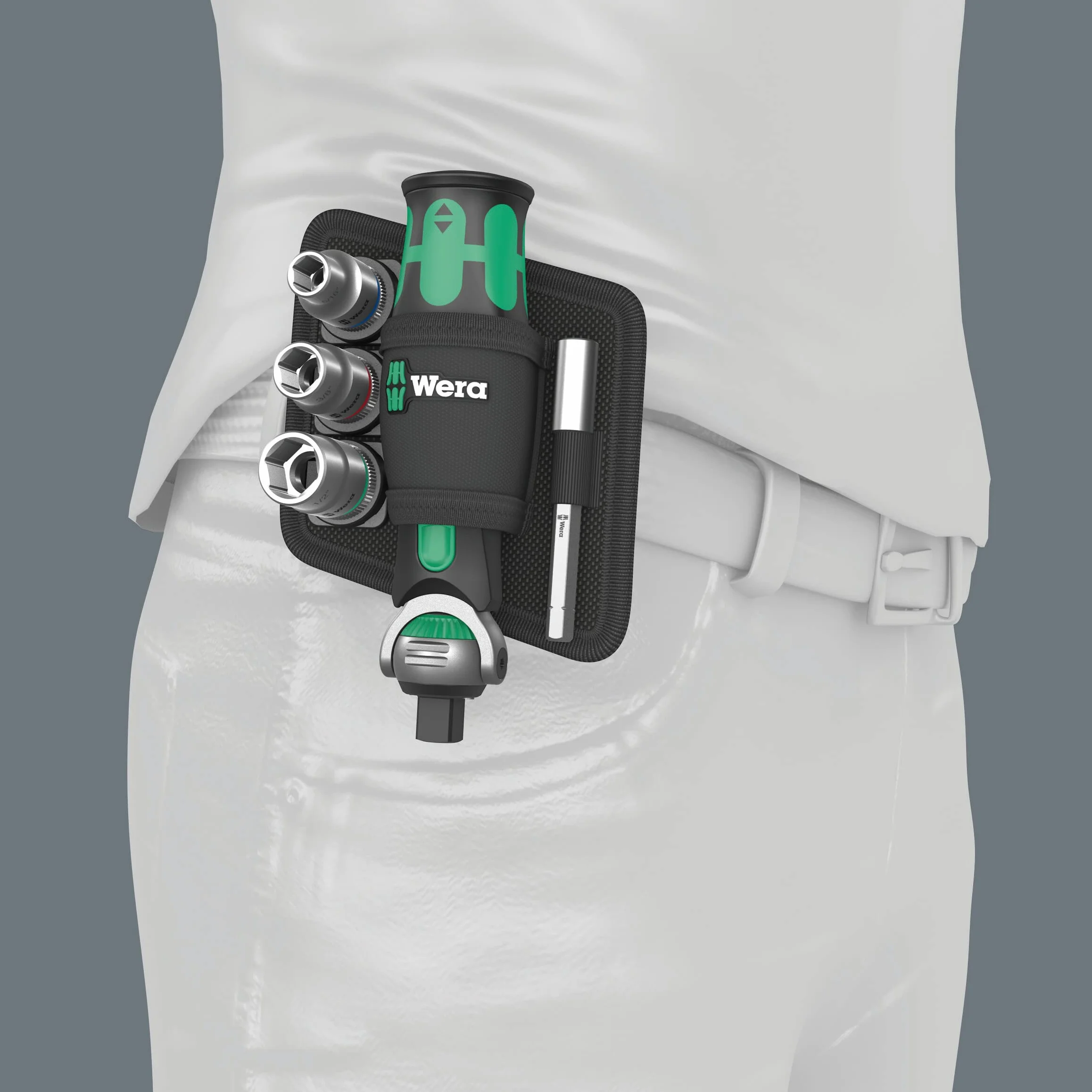 Wera Zyklop Pocket Set Imperial 2 05004283001 8009 zestaw z grzechotkami, 18-częściowy, czarno-zielony