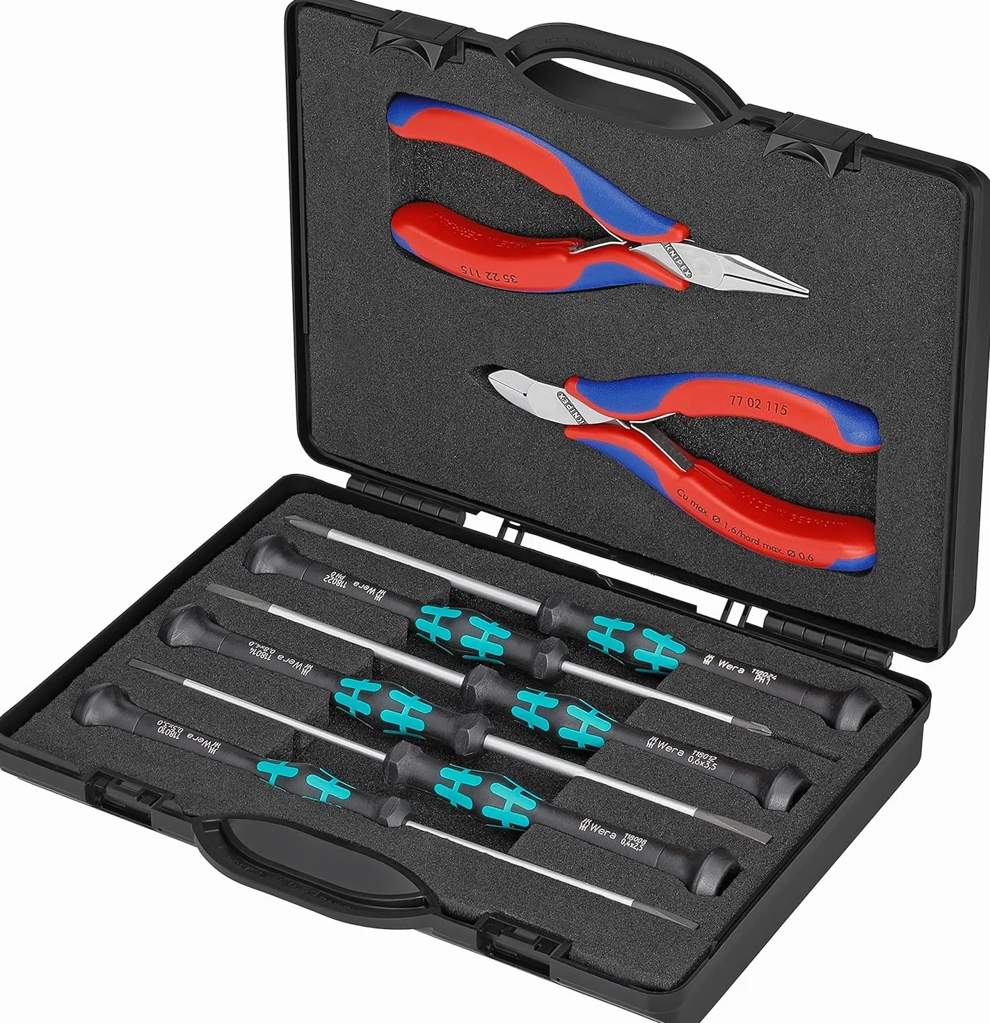 KNIPEX Zestaw narzędzi dla elektroników z narzędziami do prac przy podzespołach elektronicznych 8 części 215 mm, 00 20 18