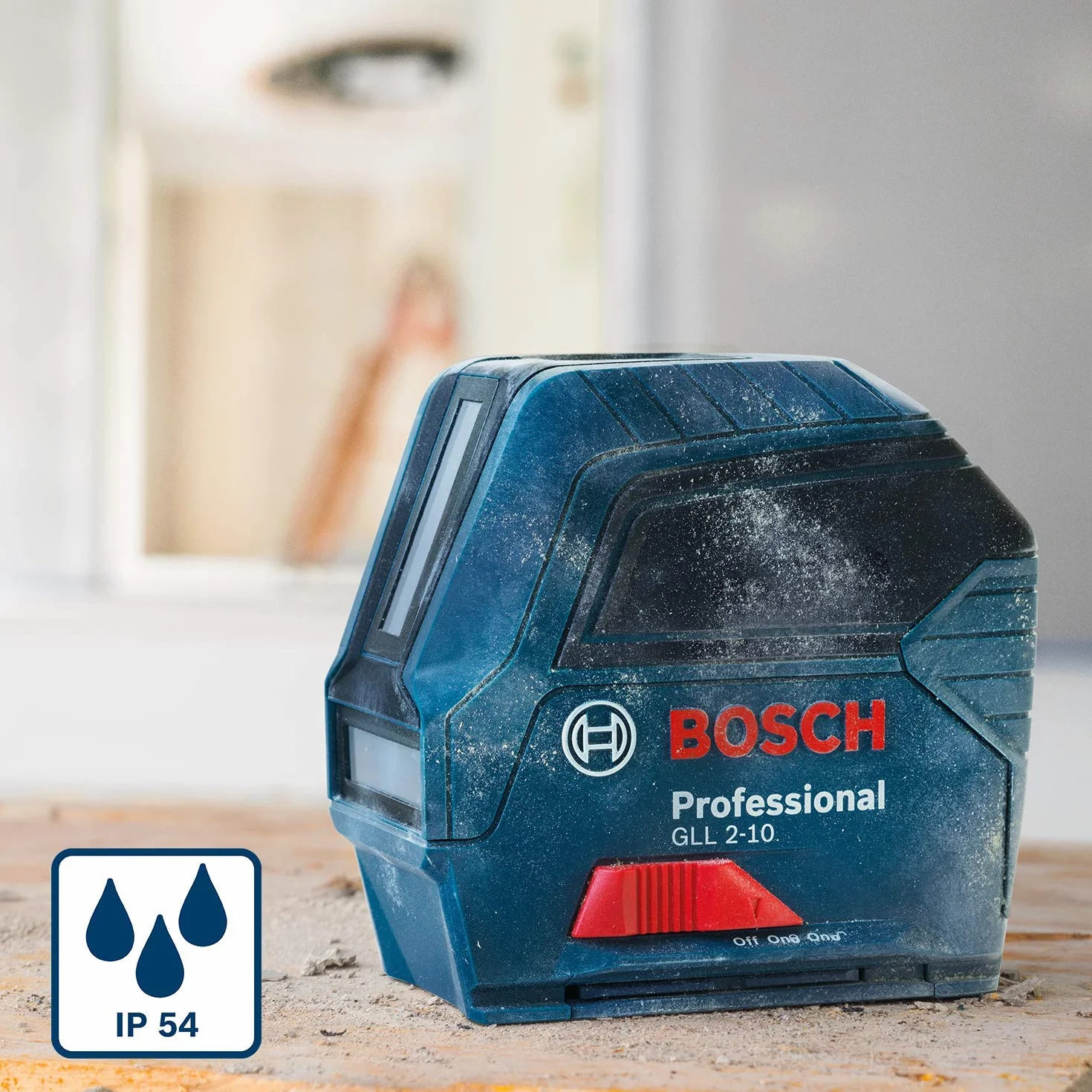 Bosch Professional Laser liniowy GLL 2-10, czerwona wiązka, zasięg 10 m, zestaw z bateriami AA i pokrowcem