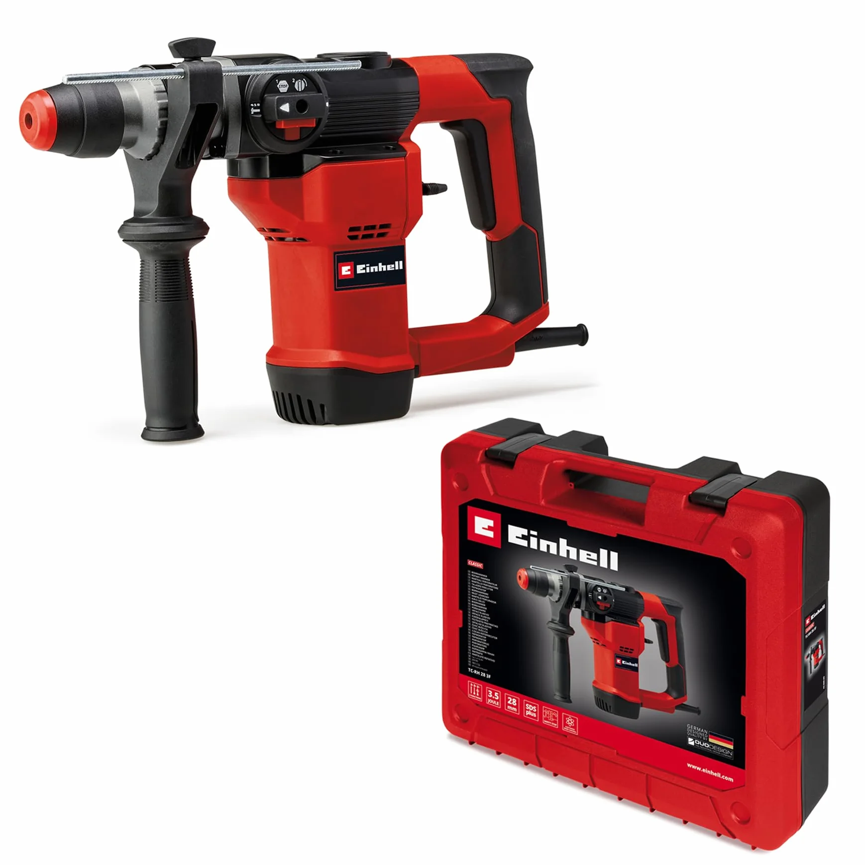 Einhell Młot udarowy TC-RH28 3F (950 W, Siła uderzeniowa: 3,5J, Uchwyt SDSPlus, 3 funkcje: Wiercenie, wiercenie udarowe i dłutowanie)
