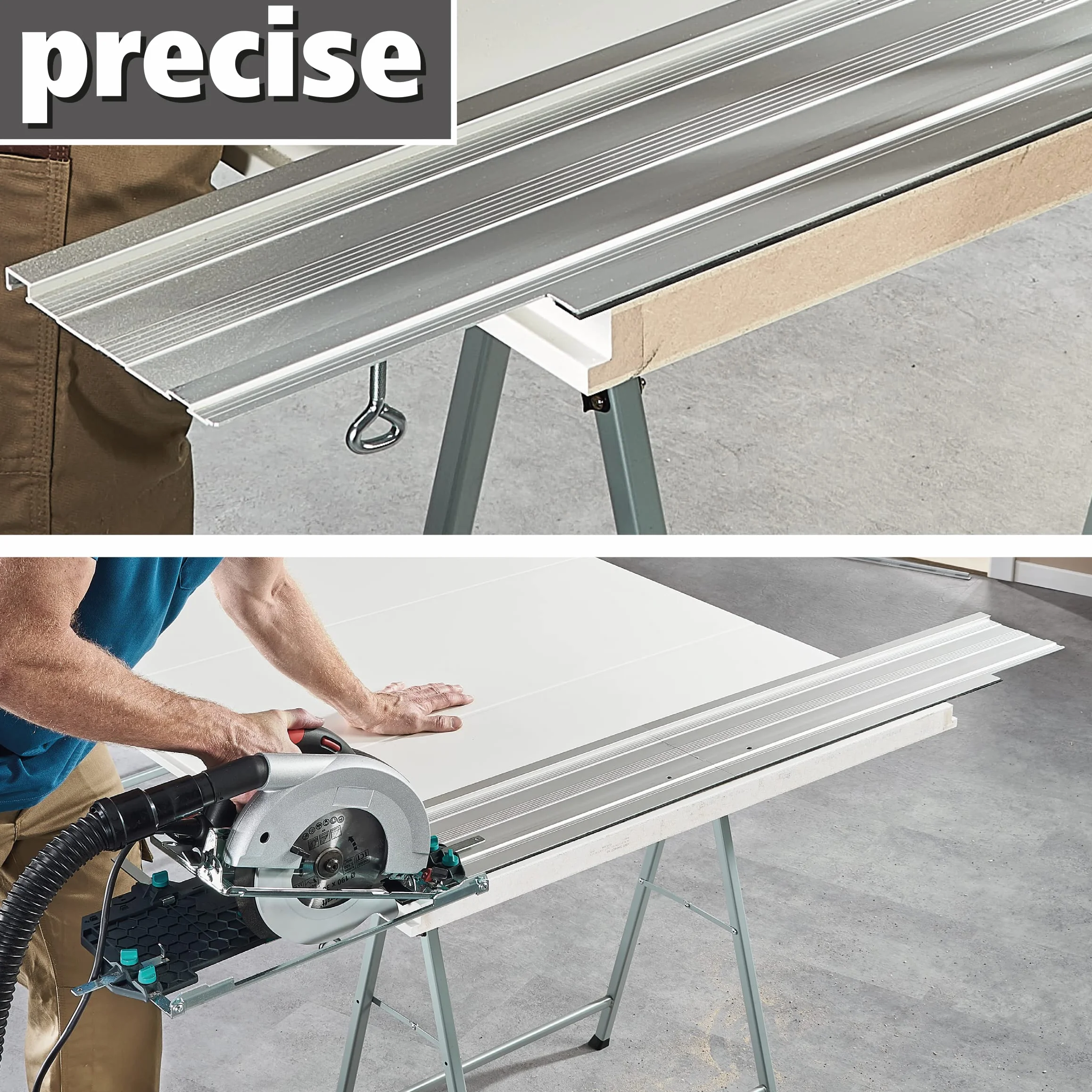 Wolfcraft Fks 145 Prowadnica, Srebrny, do 110 cm