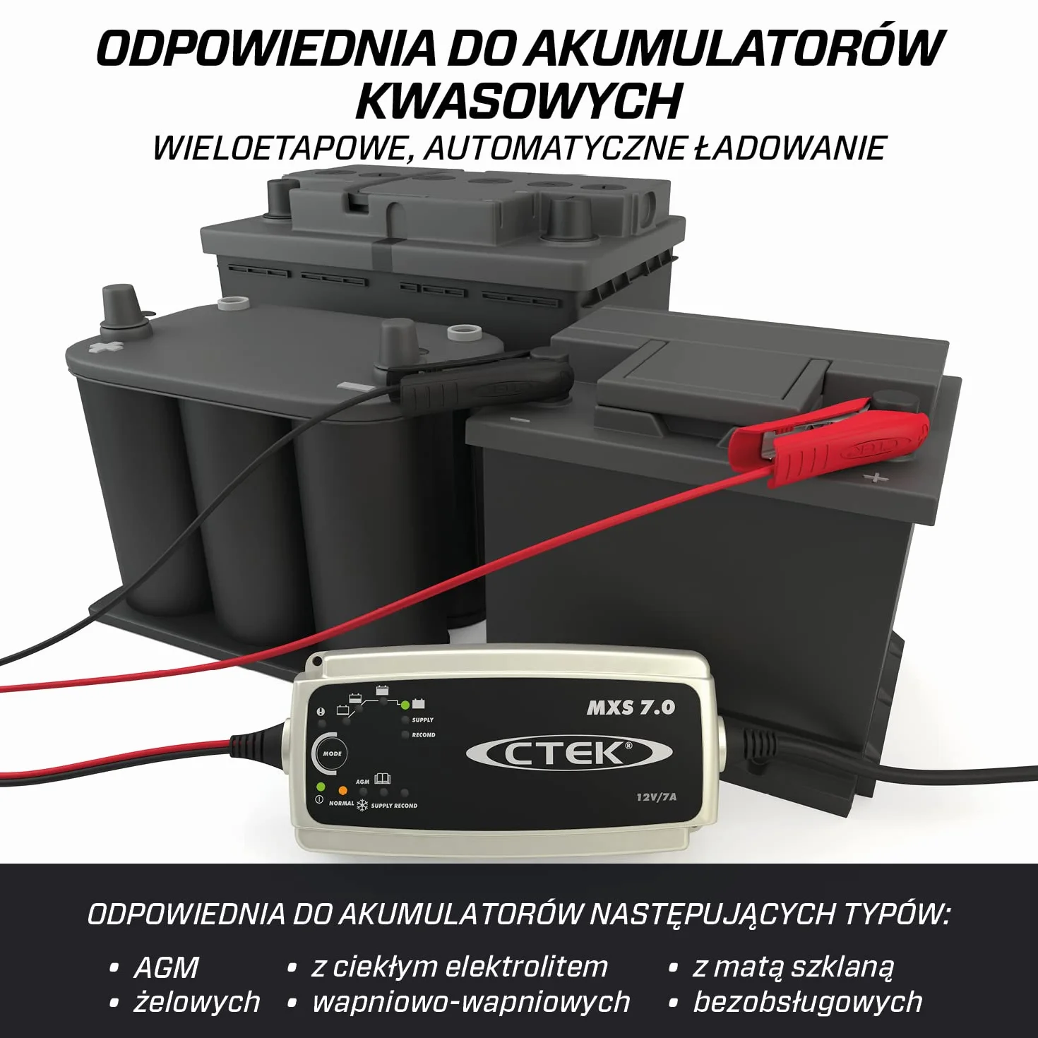 CTEK MXS 7.0, Ładowarka 12V Dla Większych Akumulatorów Samochodowych, Łódź, Ciężarówka, RV I Przyczepa Ładowarka, Odsiarczacz Baterii Z Dostaw I Tryby Regeneracji, Dedykowany Tryb AGM I Program Zimowy
