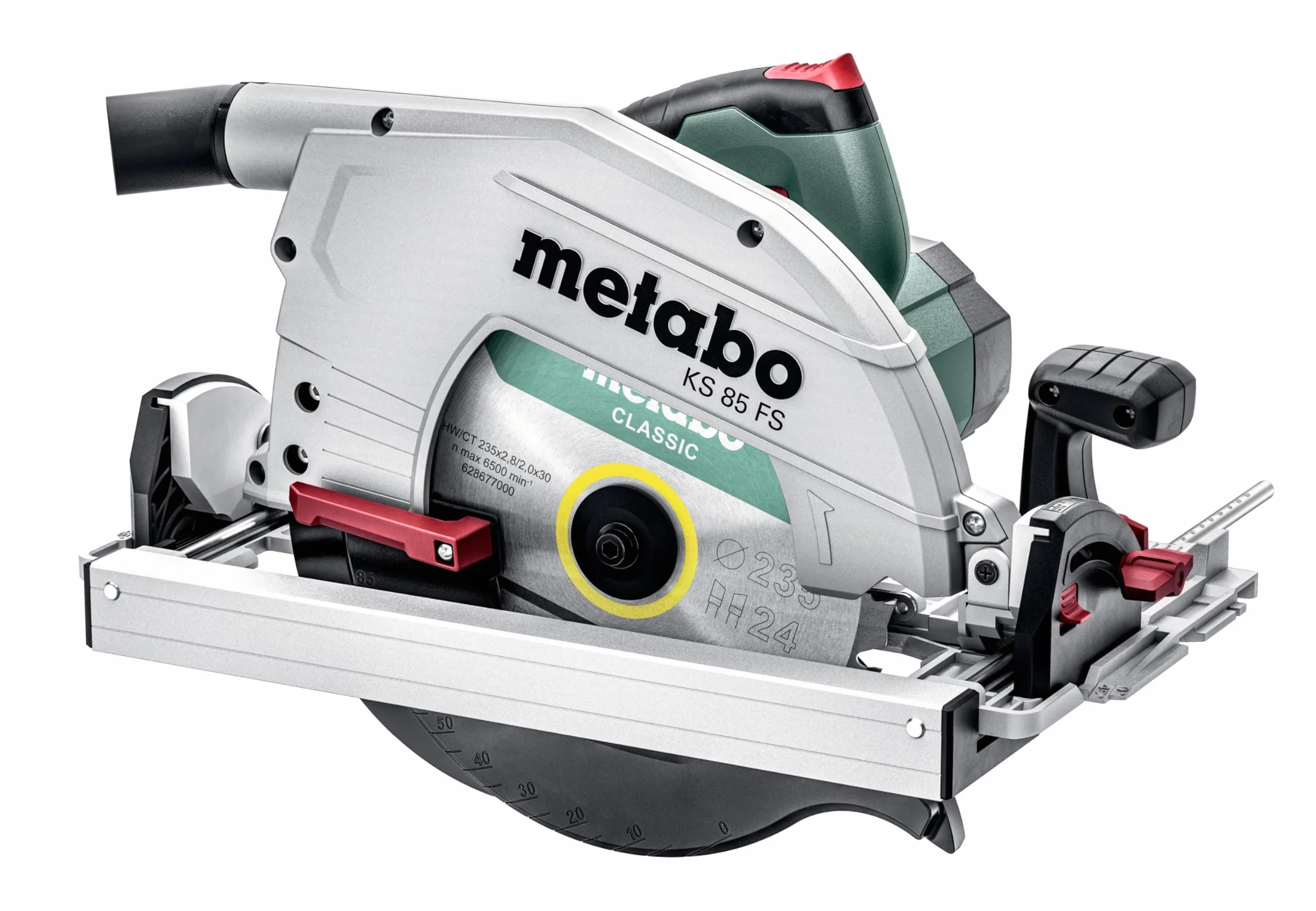 Metabo Ręczna piła tarczowa KS 85 FS (piła z brzeszczotem ø 235 mm, 2000 W, prędkość cięcia 55 m/s, długość kabla 4 m, z walizką) 601085500