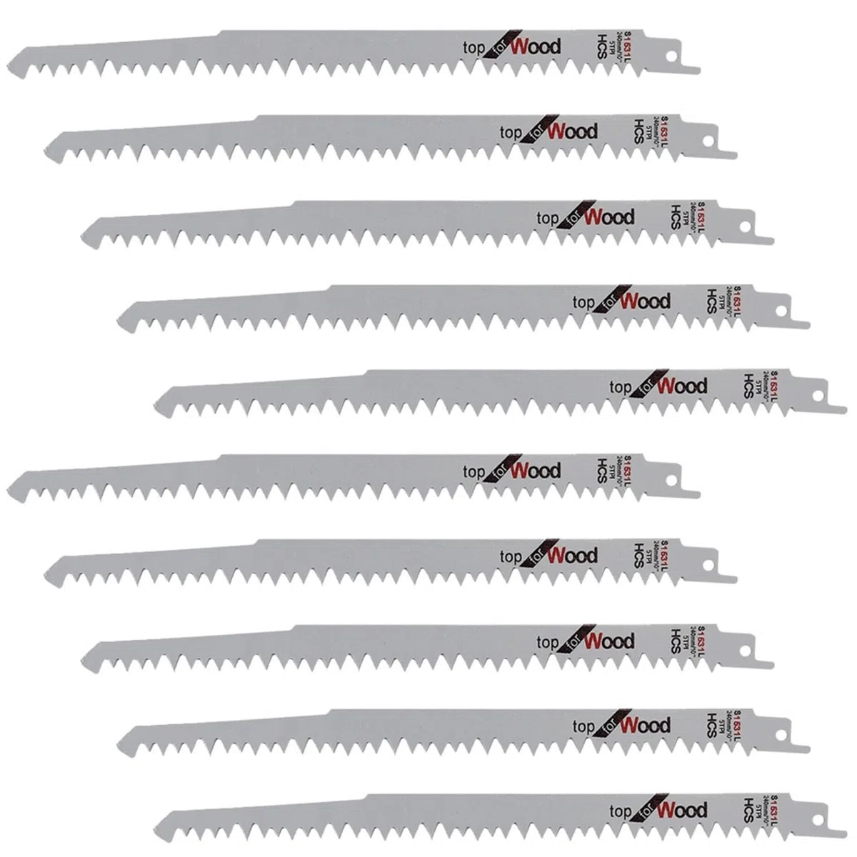 10Pcs T-Shaft Jigsaw Blades HCS Jig Saw Blades For Woodworking Metal Plastic Machines Arc Edge Reciprocating Saw Blades