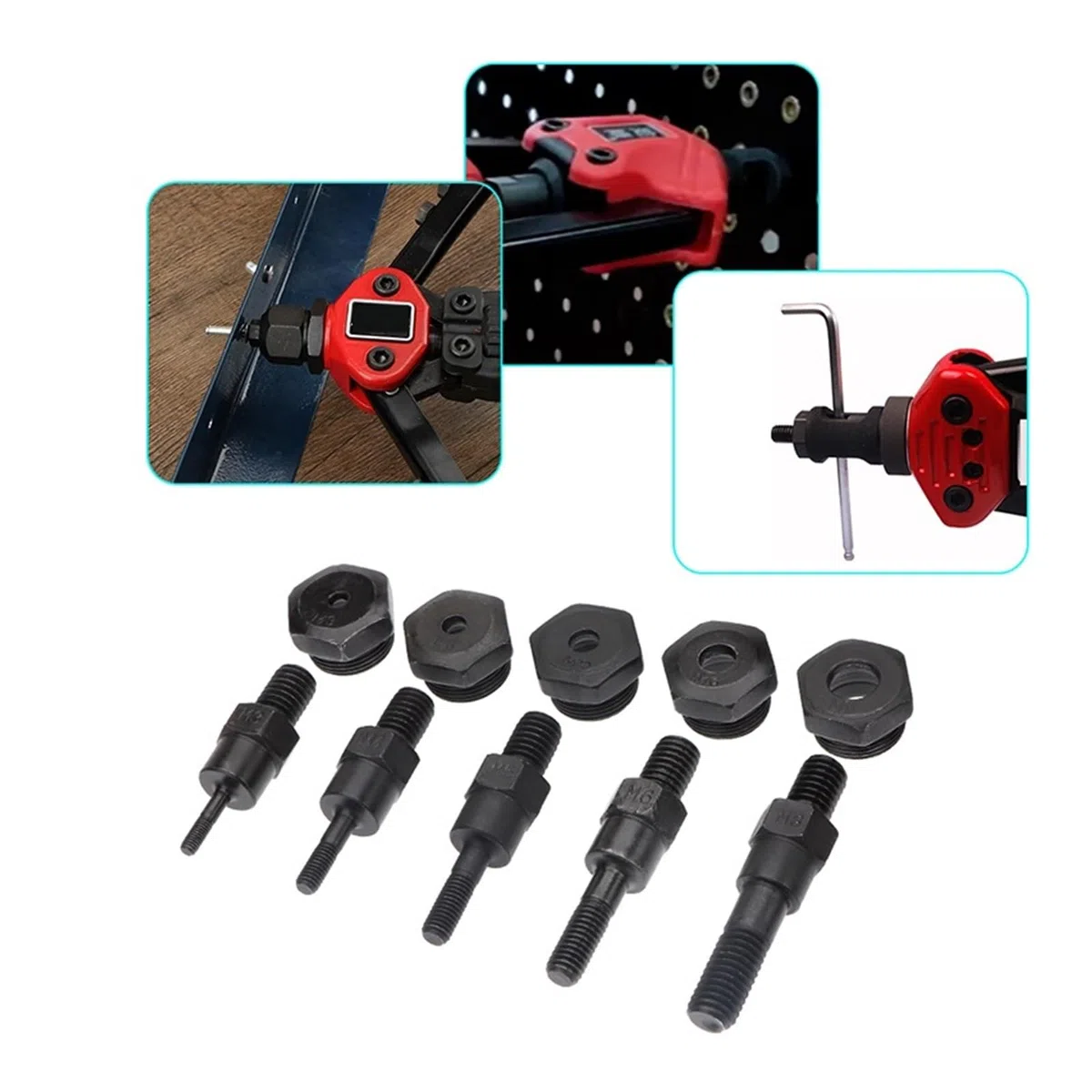 Pistolet do Gwoździ, 100 Sztuk Nitonakrętka Lub Ręcznie Gwintowane Nitonakrętki Pistolet BT606 M3 M4 M5 M6 M8 Podwójna Wkładka Ręczna Nitownica Pistolet Do Nitowania Rivnut Tool(BT606 Rivet Gun)
