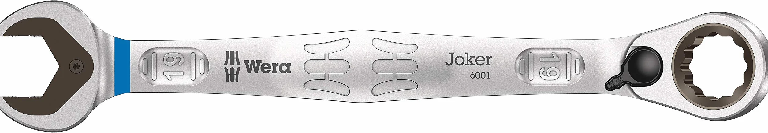 Zestaw 4 kluczy płasko-oczkowych z grzechotką Joker Switch w zwijanym etui 6001 Wera