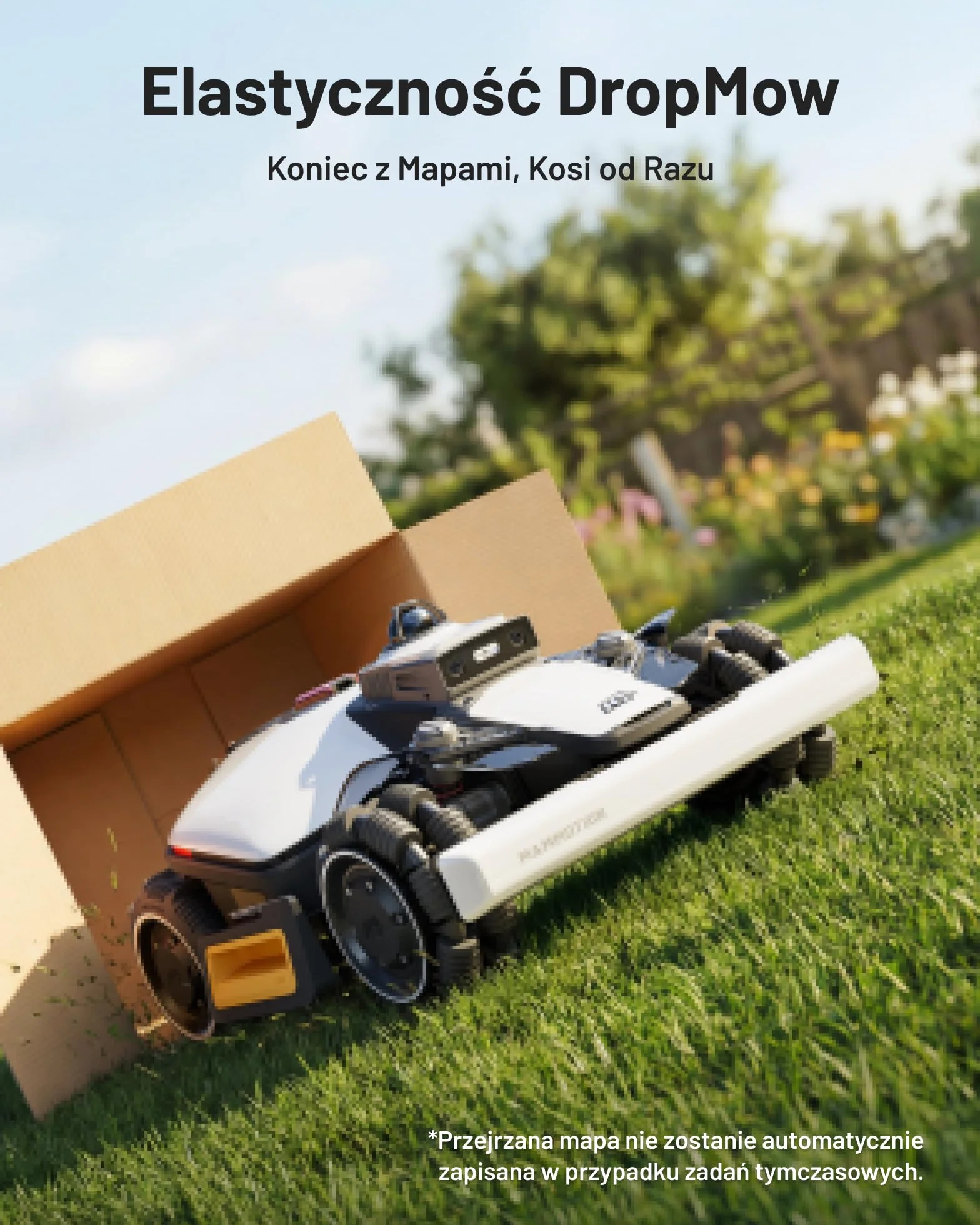MAMMOTION LUBA mini 2 AWD 1500 Robot Koszący bez Przewodu Obwodowego LiDAR 360° Podwójna Kamera AI Vision Podwójne Tarcze Tnące Auto Regulacja Wysokości Nachylenie 80%