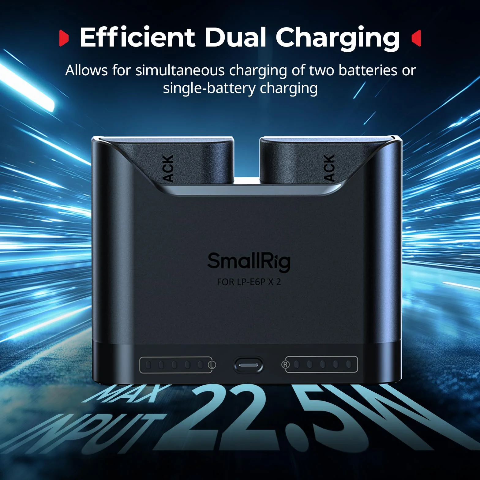 SMALLRIG Zestaw akumulatorów LP-E6P 2520 mAh do Canon EOS R6 II/III R5 Mark II 5D II/III/IV