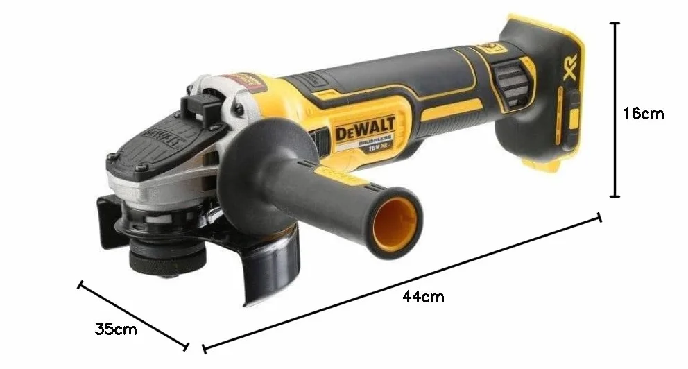 Dewalt DCG405P2 akumulatorowa szlifierka kątowa 18 V 125 mm (800 W, silnik bezszczotkowy, uzwojenia opancerzone z żywicy epoksydowej, sprzęgło elektroniczne i hamulec, w zestawie 2 x akumulatory 5,0