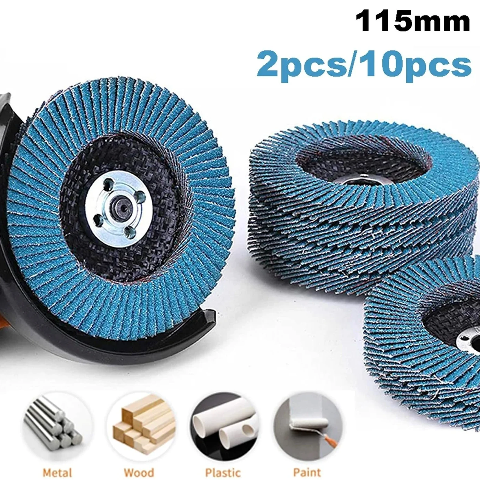 Szlifierka kątowa tarcze szlifierskie 2/10 szt. 4,5 cala tarcze listkowe 115mm cyrkonia szlifierka szlifierka kątowa tarcza polerska do metalu cięcie drewna(10pcs,Grit 80)