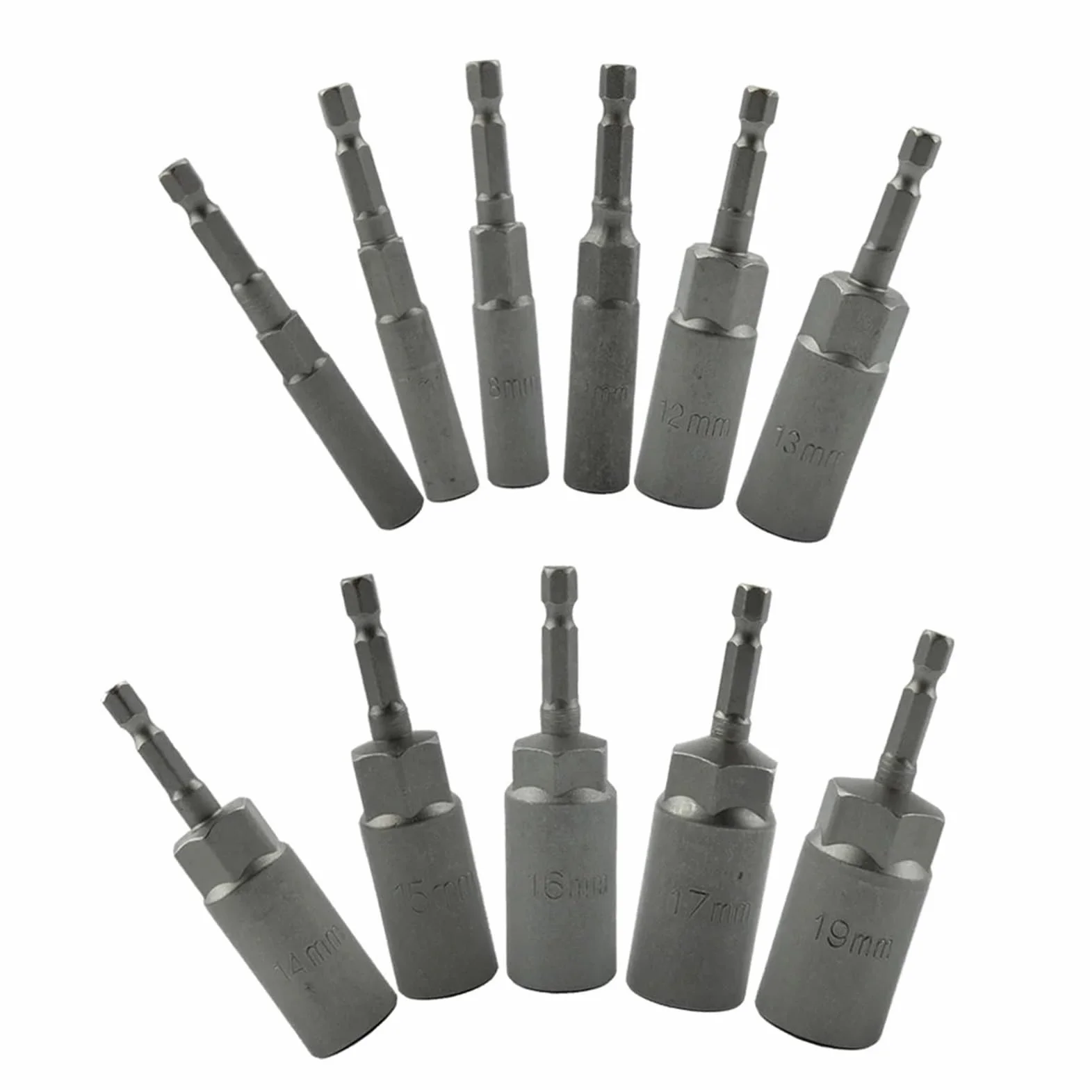 80mm Length 1/4" Hex Hex Sockets Drive Magne Socket Impact Nut Bolt Drill Bit Screwdrivers Bits Tool Parts(9mm)