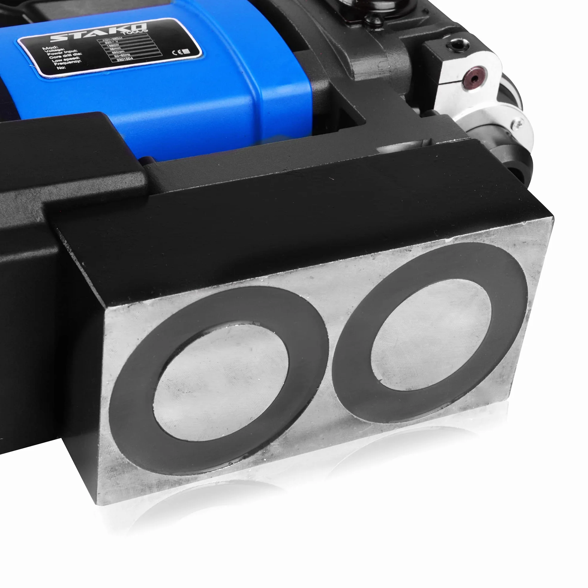 STAKO Wiertarka Magnetyczna Niskoprofilowa KCY-38DM – Mała, Lekka 8 kg – 1650 W – Siła Magnetyczna 14500 N – Uchwyt Mocujący Frezy Weldon 19 mm – Przenośna Magnesówka do Obróbki Metalu
