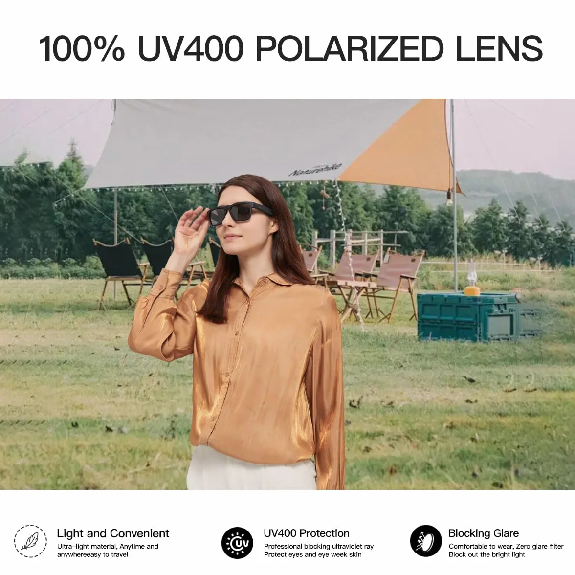 OhO sunshine Wodoodporne okulary przeciwsłoneczne z technologią Bluetooth do słuchania muzyki i rozmów telefonicznych, polaryzacyjne soczewki ochronne UV400, Czarna ramka