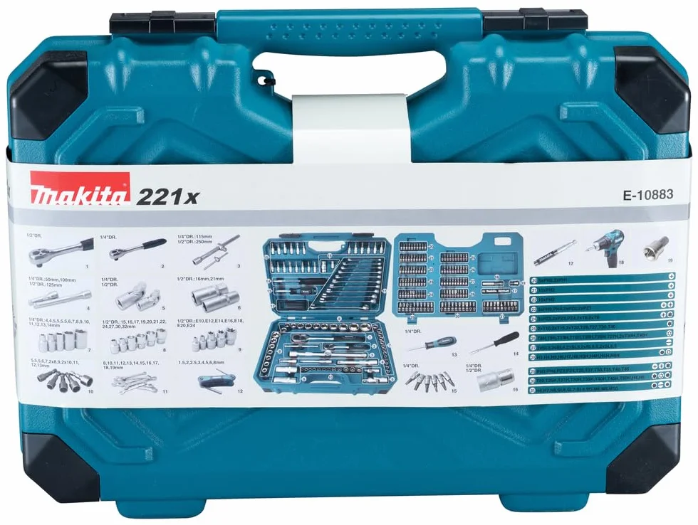 Makita Zestaw Wierteł 221 Elementów
