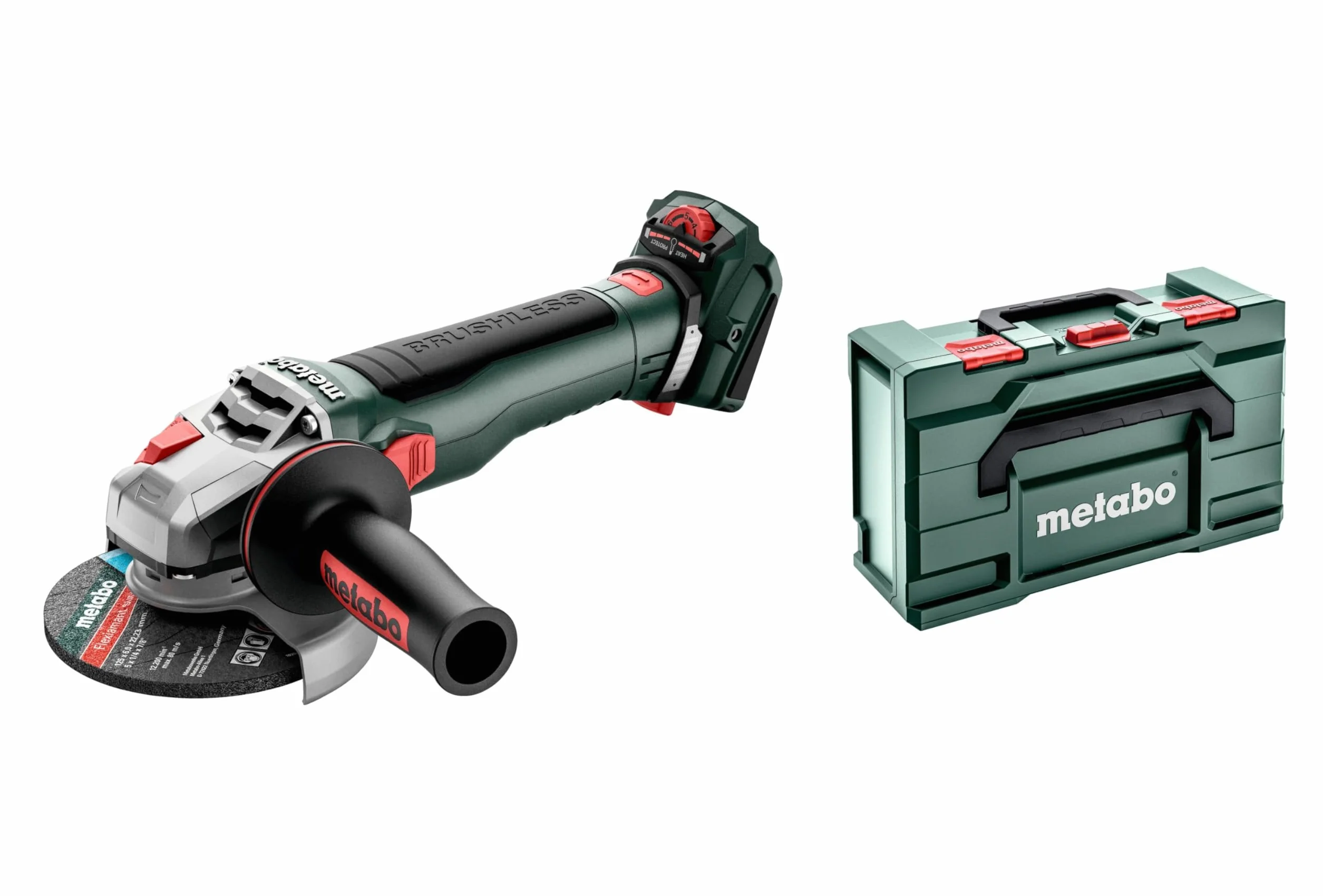 Metabo akumulatorowa szlifierka kątowa WVB 18 LT BL 11-125 Quick – 613057840 – 18 V – Szlifierka z wydajnym silnikiem bezszczotkowym – Bez akumulatora i ładowarki