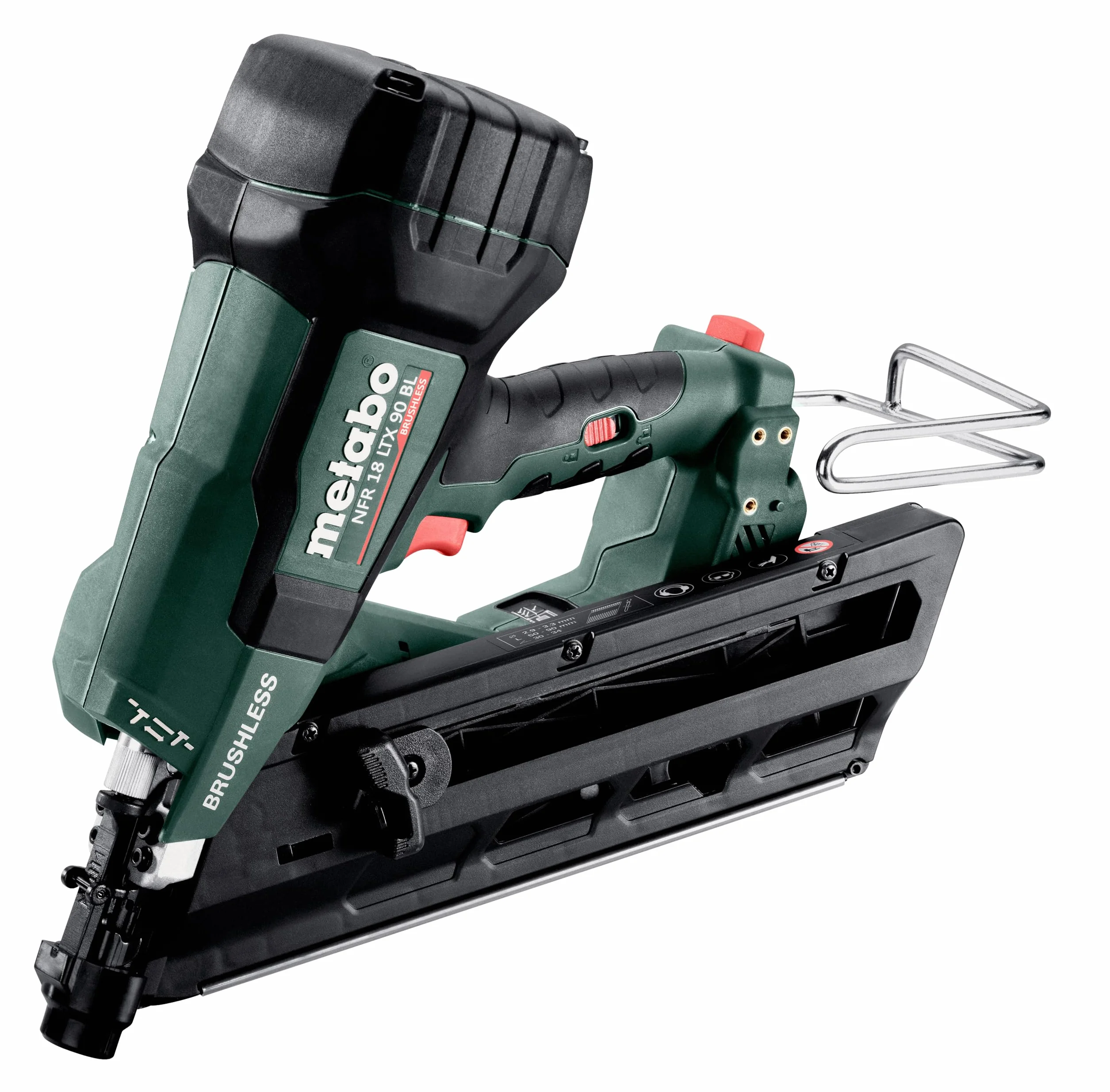 Metabo akumulatorowy gwoździarka NFR 18 LTX 90 BL – 612090840 – 18 V – Z technologią uderzenia pneumatycznego do wszechstronnych prac podłogowych i montażowych – Bez akumulatora i ładowarki